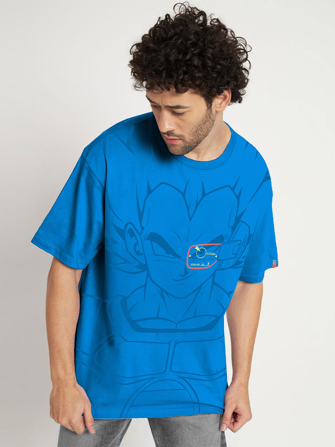 

COMICSENSE Dragon Ball Z Anime Printed Cotton Oversized Bio Finish Casual T-shirt, Blue