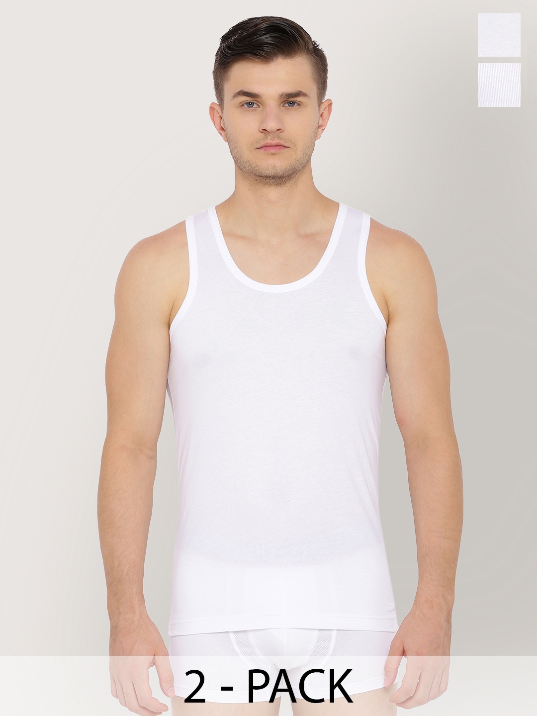 

Van Heusen Pack Of 2 Cotton Round Neck Innerwear Vests 2113528-1-2113524, White