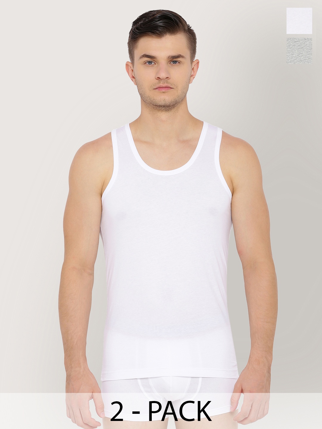 

Van Heusen Pack Of 2 Cotton Round Neck Innerwear Vests 2113524-1-2113554, White