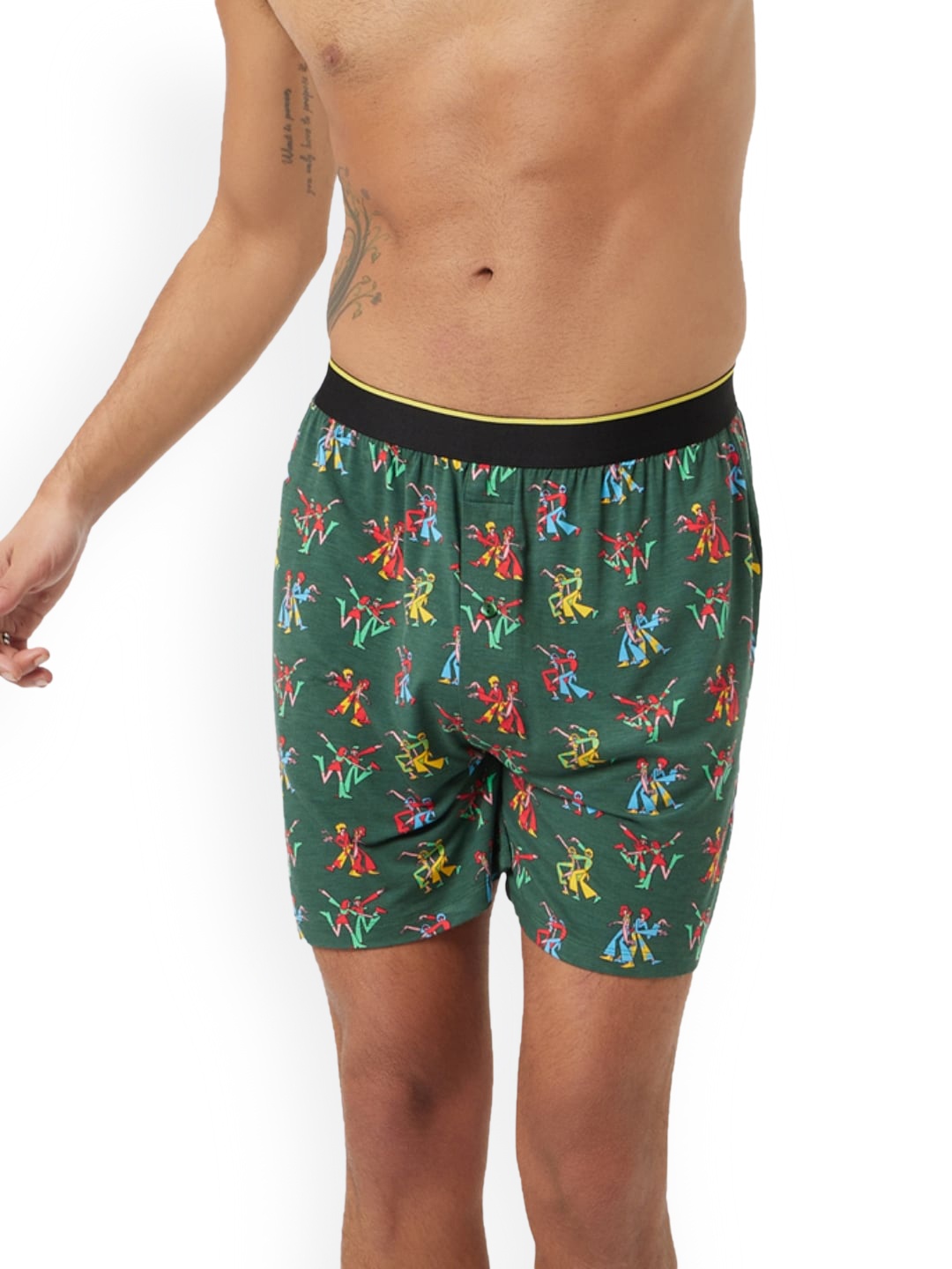 

bummer Printed Mid-Rise Boxers BODIS01S, Green