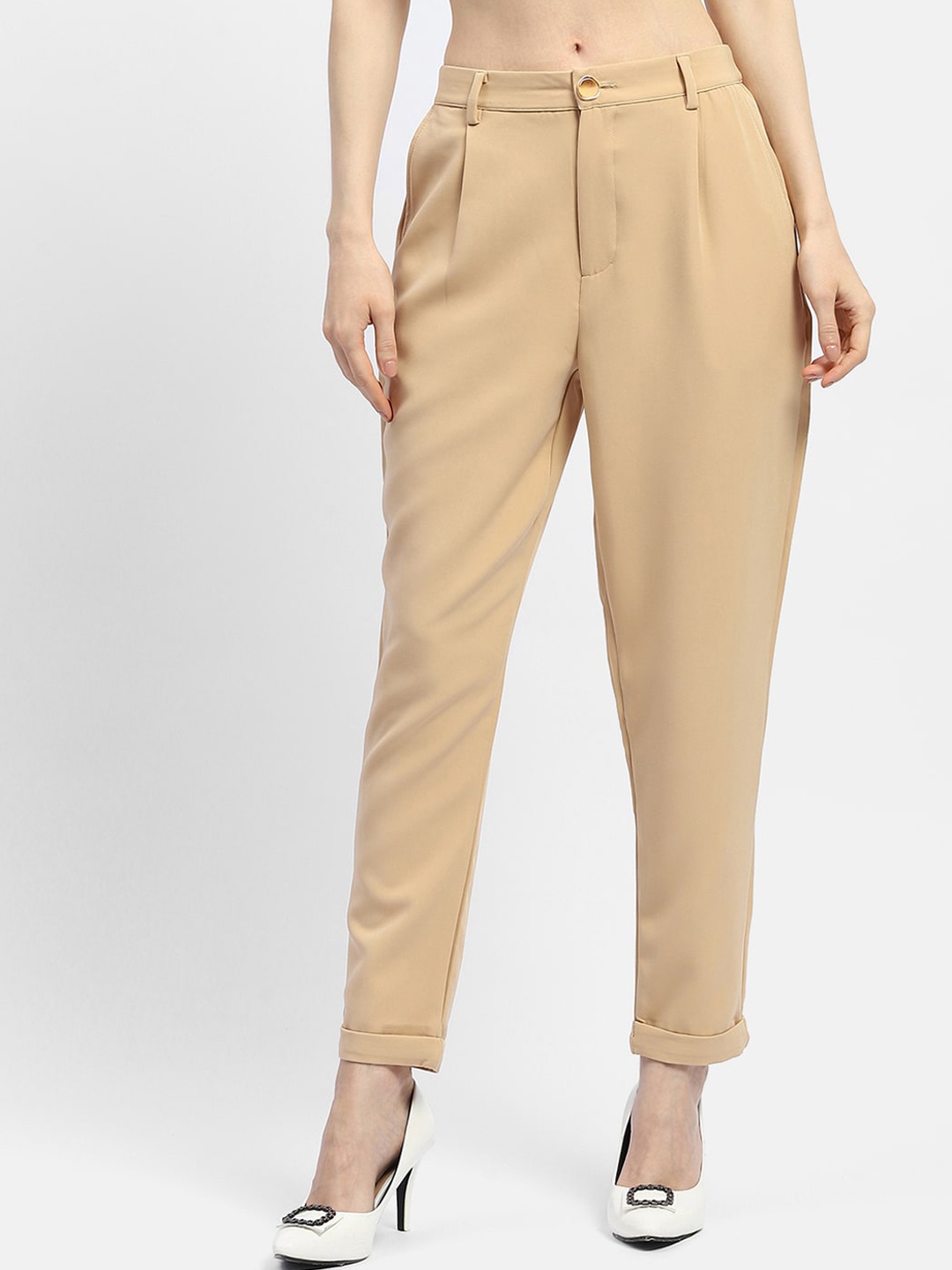 

Madame Women Peg Trousers, Beige