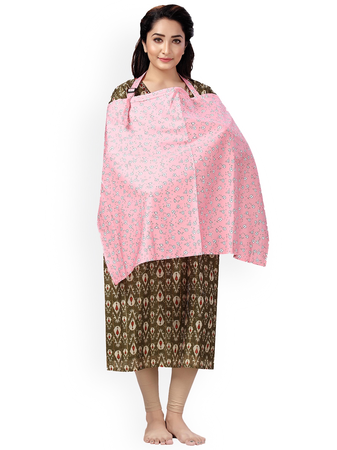 

Babywish Floral Printed Soft Cotton Breathable Nursing cover, Pink