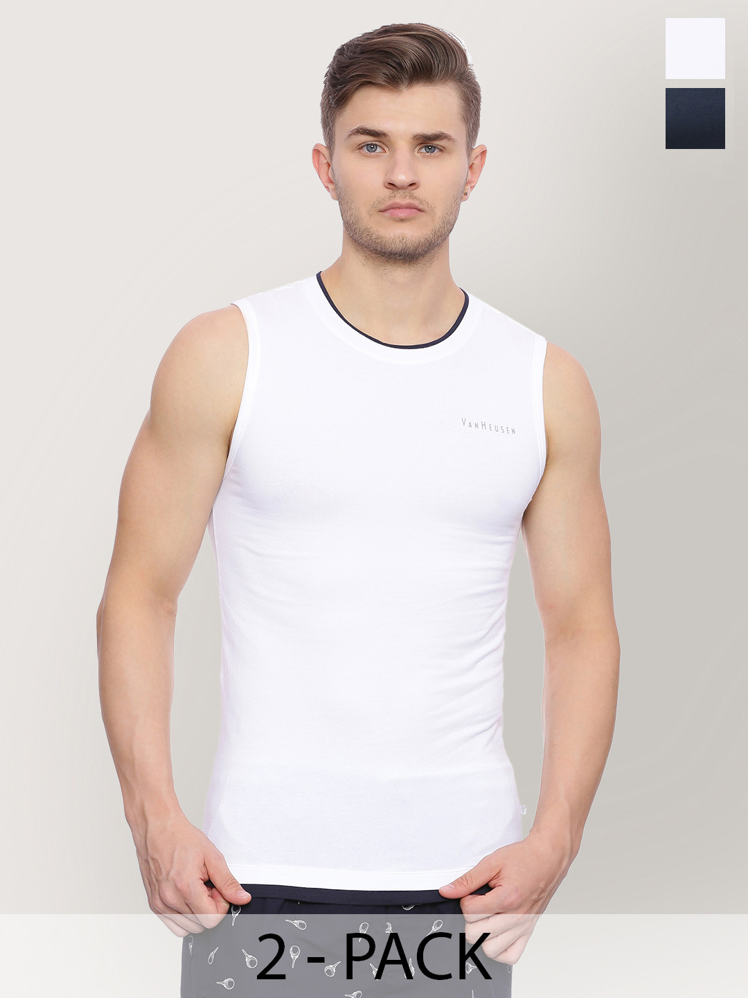 

Van Heusen Pack Of 2 Cotton Round Neck Innerwear Vests 10548320-1-2113560, White