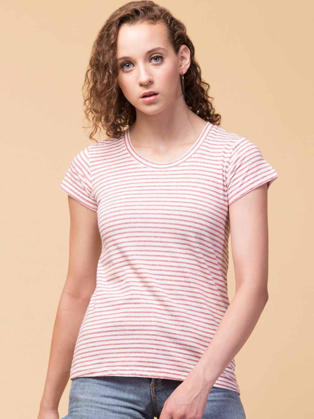 

BAESD Striped Cotton Round Neck Short Sleeves Pockets Casual T-shirt, Red