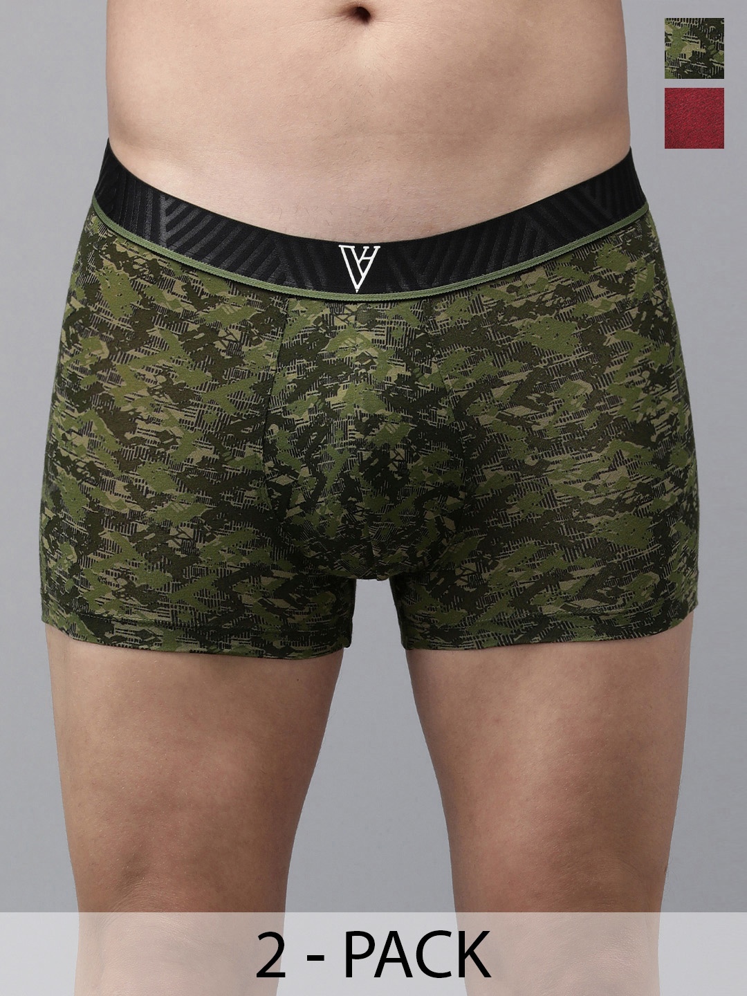 

Van Heusen Pack Of 2 Mid-Rise Trunk 12540614-1-15672574, Olive