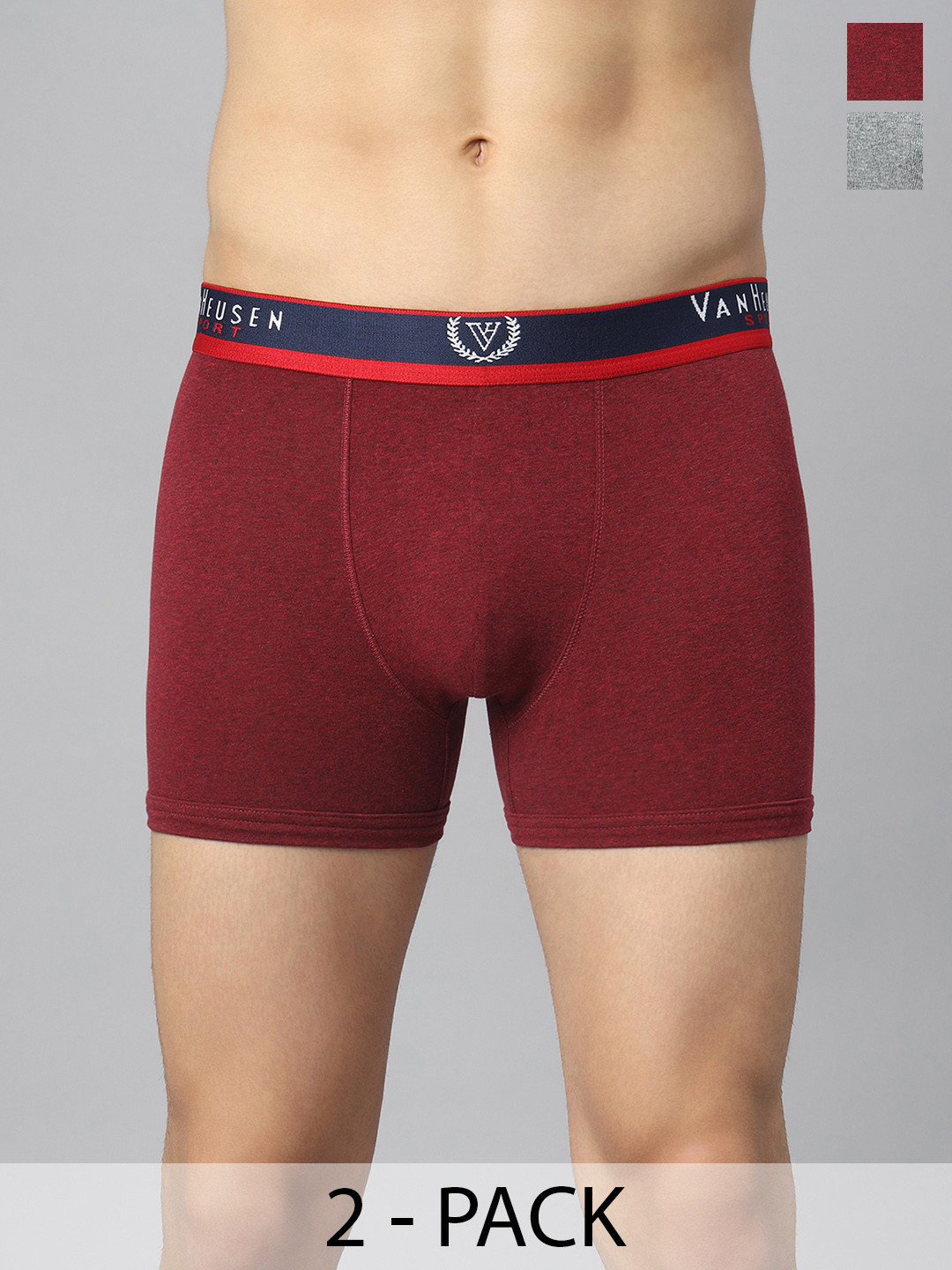 

Van Heusen Pack Of 2 Mid-Rise Trunk 12540472-1-12540614, Red