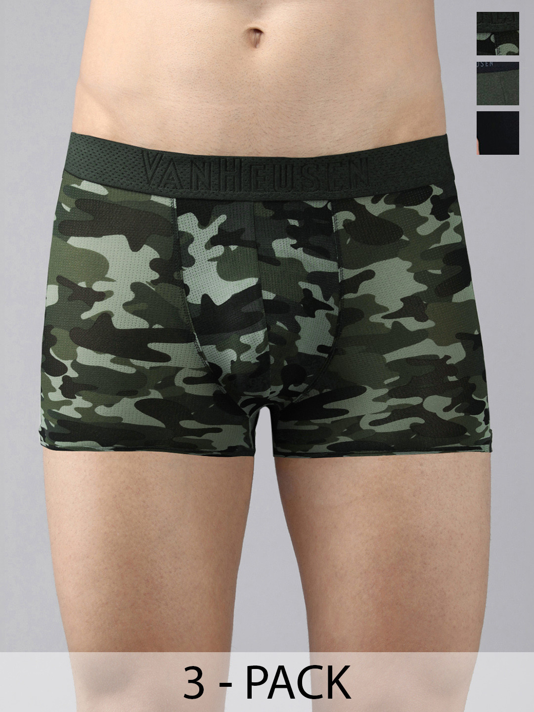 

Van Heusen Pack Of 3 Mid-Rise Trunk 12540628-1-16696088, Olive
