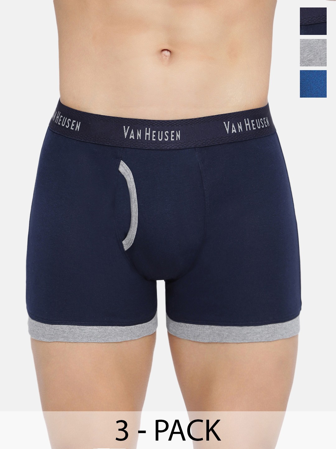 

Van Heusen Pack Of 3 Cotton Mid-Rise Trunk 12540640-1-12540738, Grey