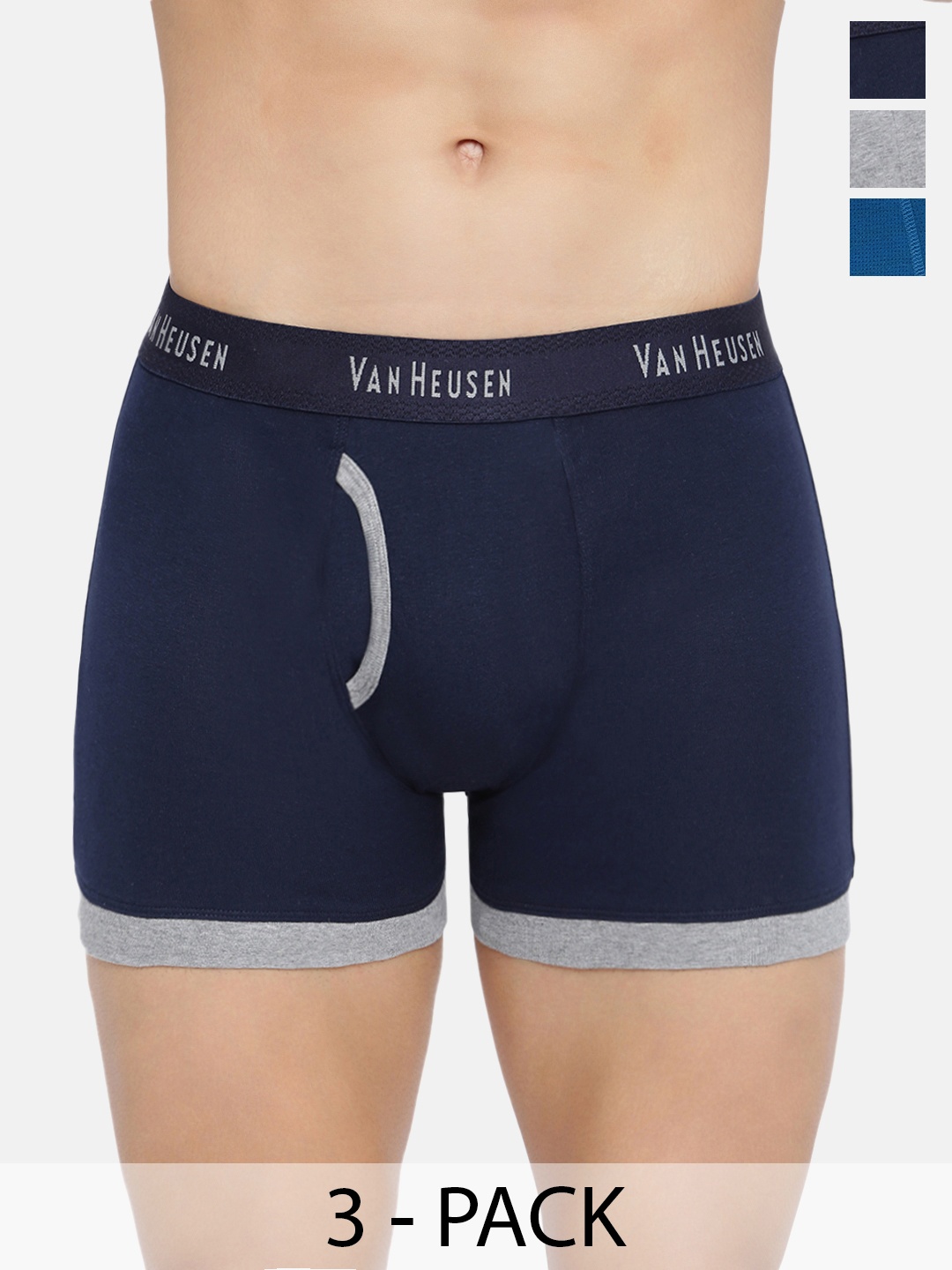 

Van Heusen Pack Of 3 Cotton Mid-Rise Trunk 16695976-1-12540640, Grey