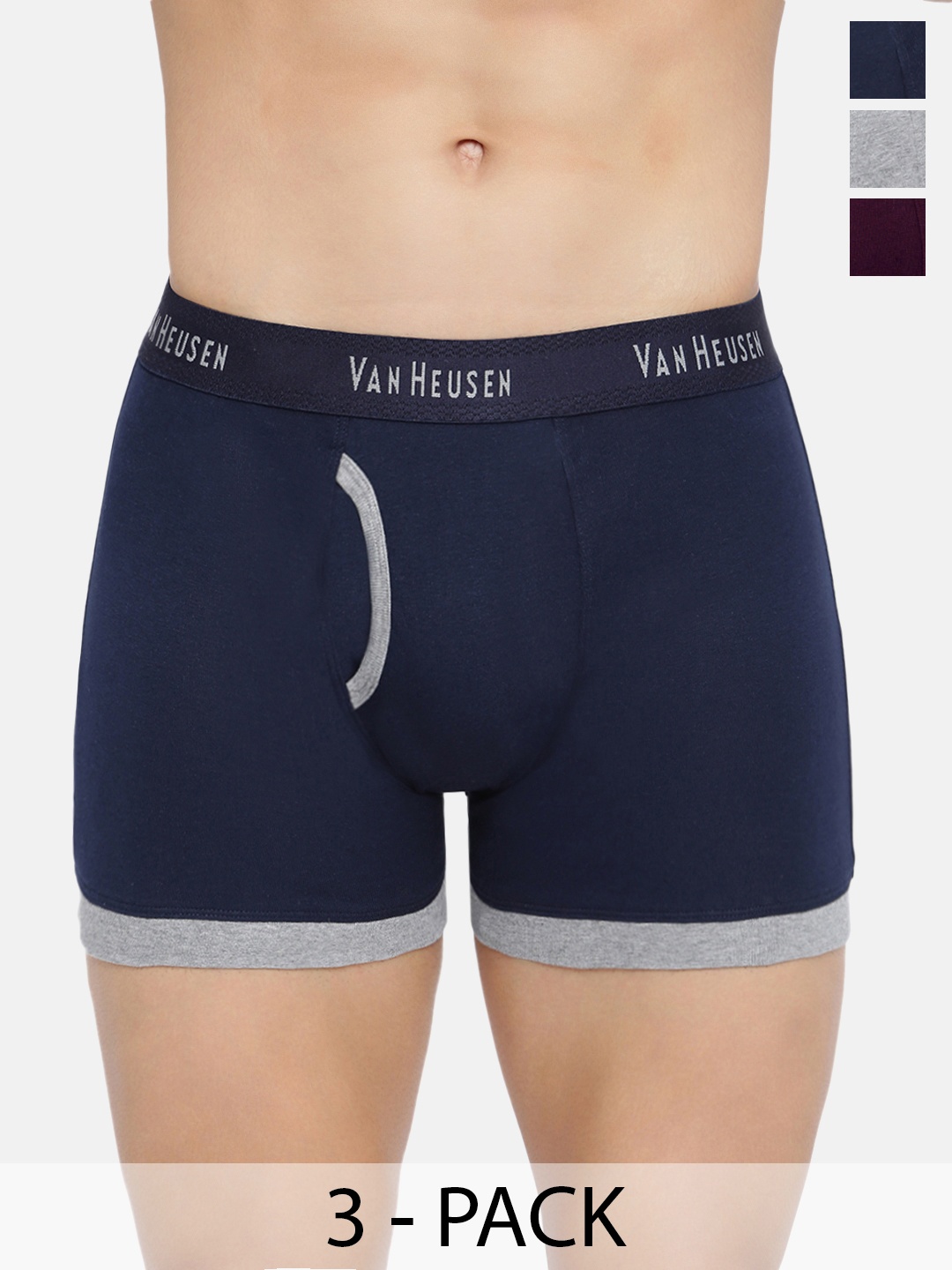 

Van Heusen Pack Of 3 Cotton Mid-Rise Trunk 16695996-1-12540640, Grey
