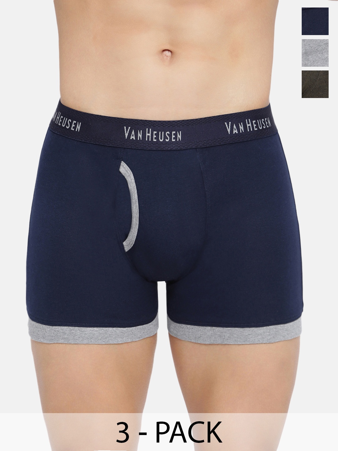 

Van Heusen Pack Of 3 Mid-Rise Trunk 12540530-1-12540640, Grey