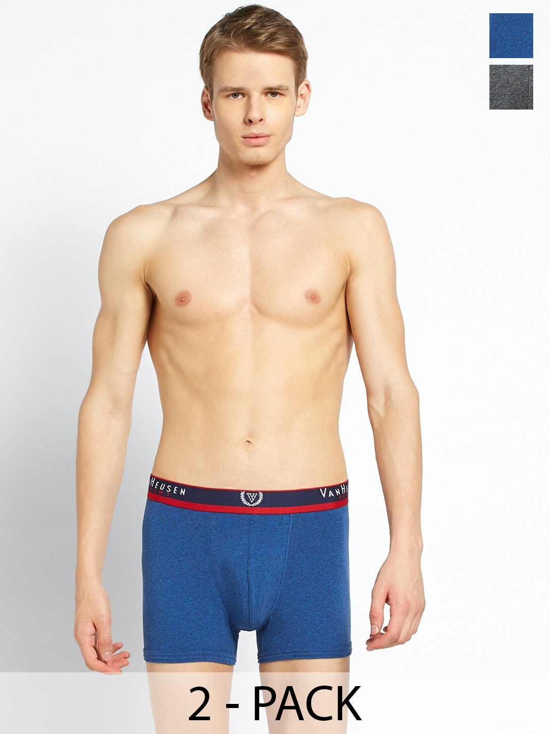 

Van Heusen Pack Of 2 Cotton Mid-Rise Trunk 12540660-1-12540738, Navy blue