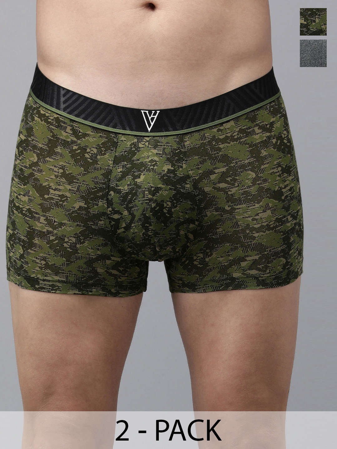 

Van Heusen Pack Of 2 Cotton Mid-Rise Trunk 15672574-1-12540660, Olive