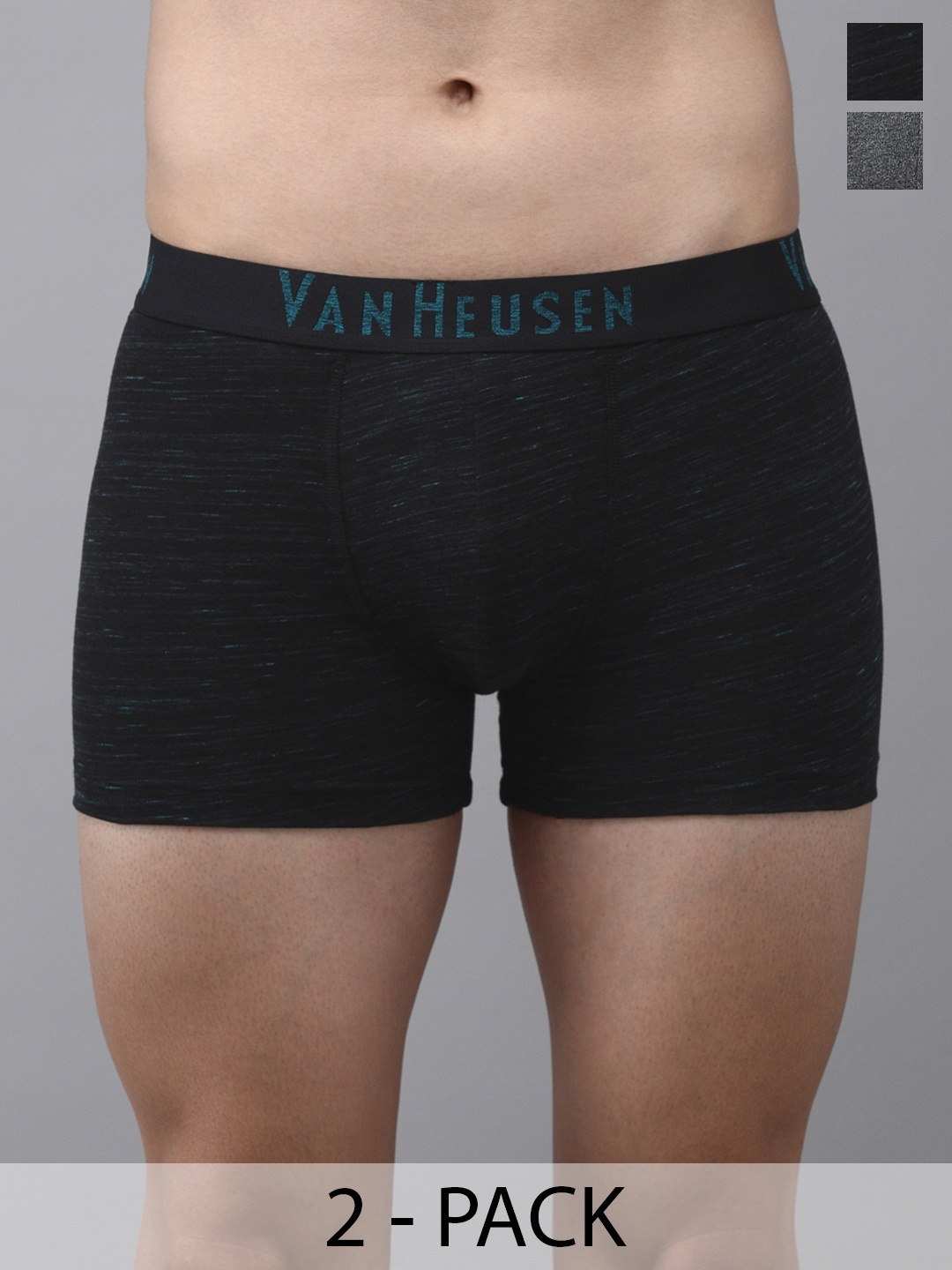 

Van Heusen Pack Of 2 Cotton Mid-Rise Trunk 16696026-1-12540660, Black