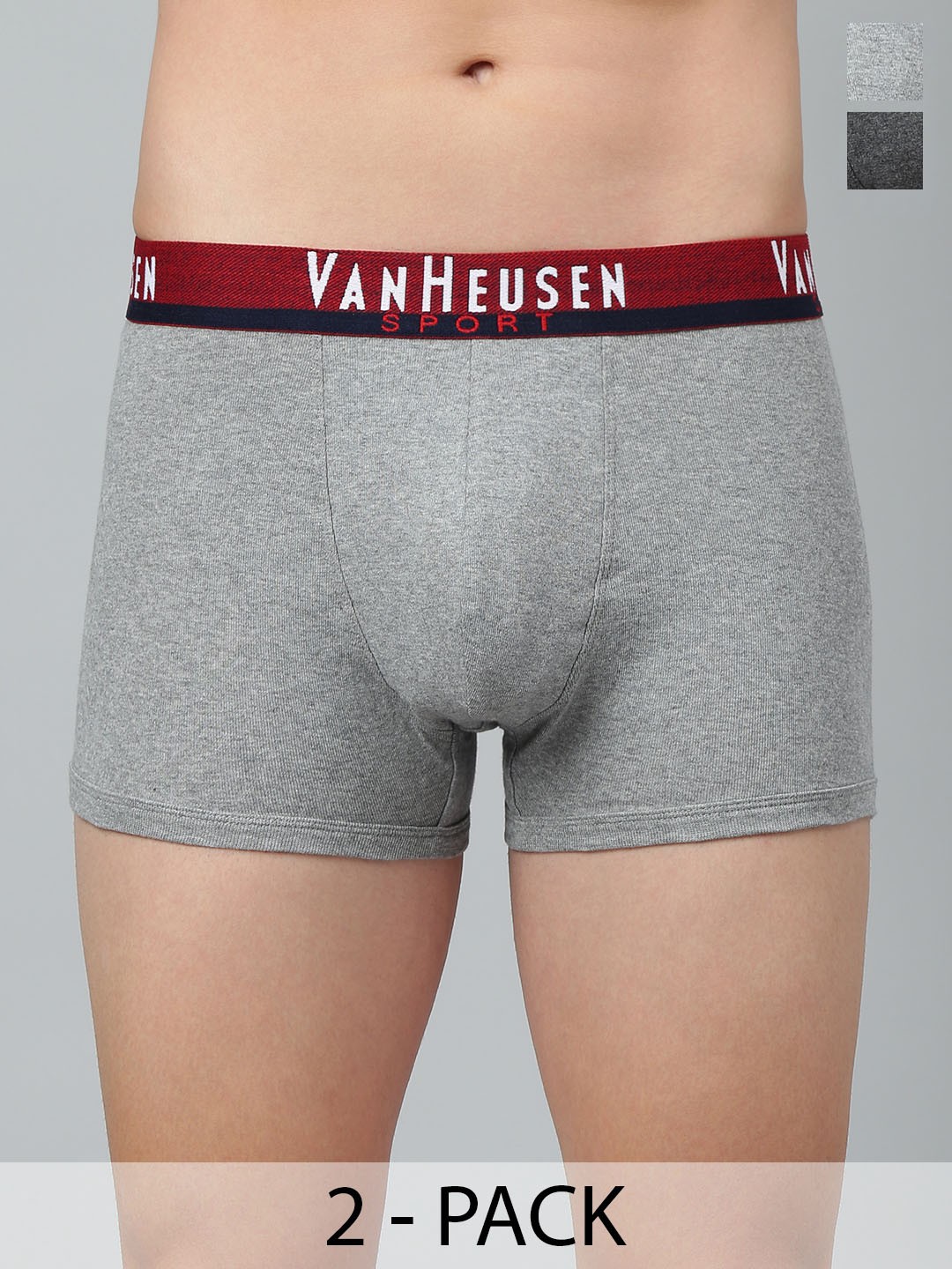 

Van Heusen Pack Of 2 Cotton Mid-Rise Trunk 12540472-1-12540660, Grey