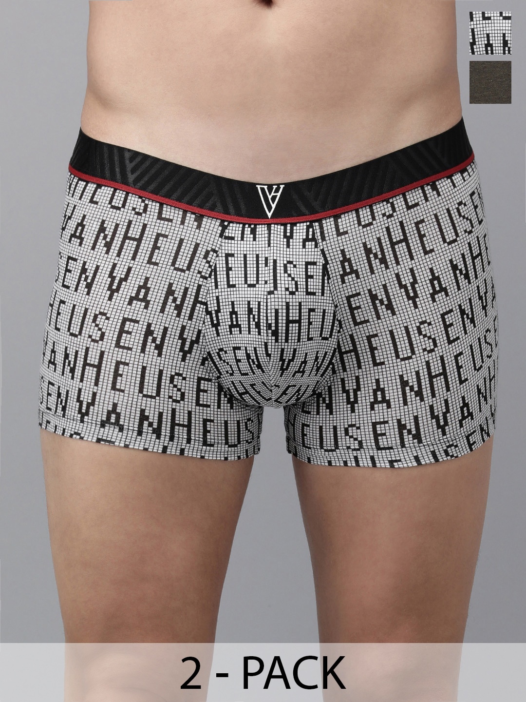 

Van Heusen Pack Of 2 Mid Rise Trunks, Grey