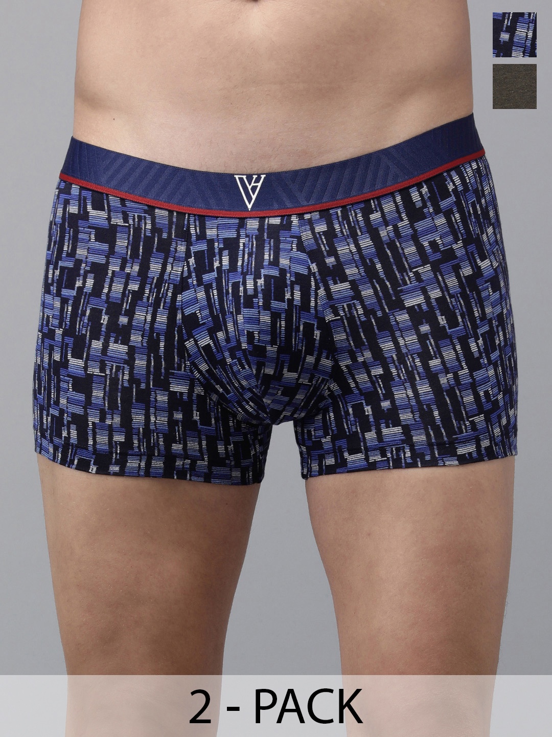 

Van Heusen Pack Of 2 Mid Rise Trunks, Black