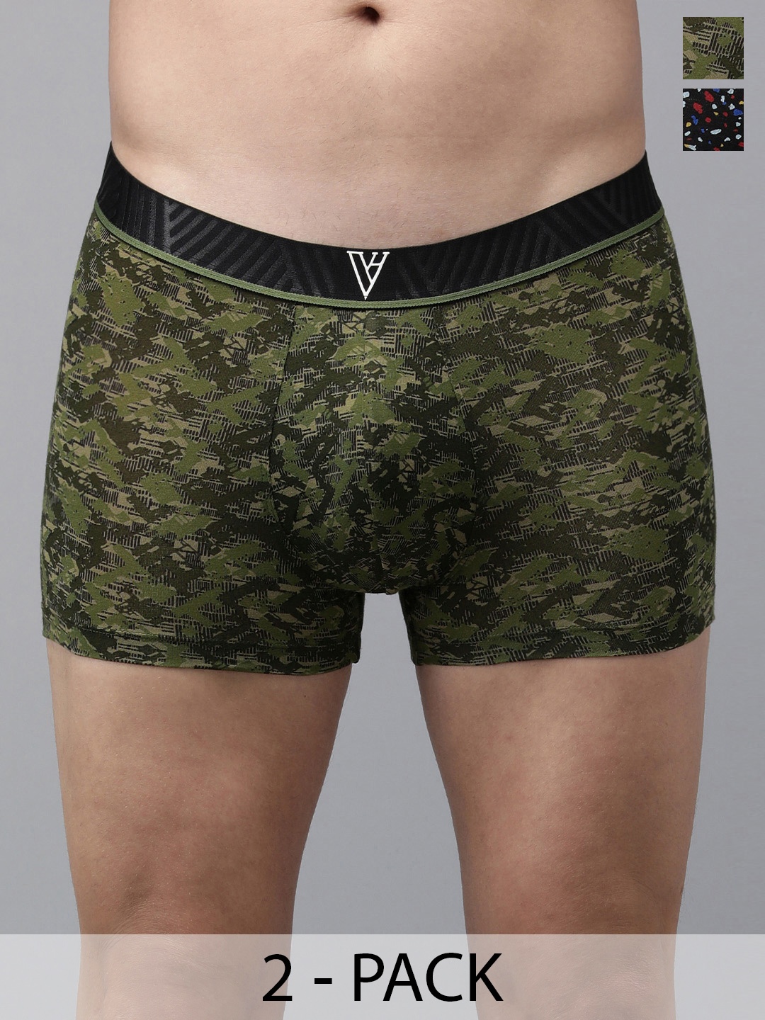 

Van Heusen Pack Of 2 Mid-Rise Trunk 15672574-1-15672822, Olive