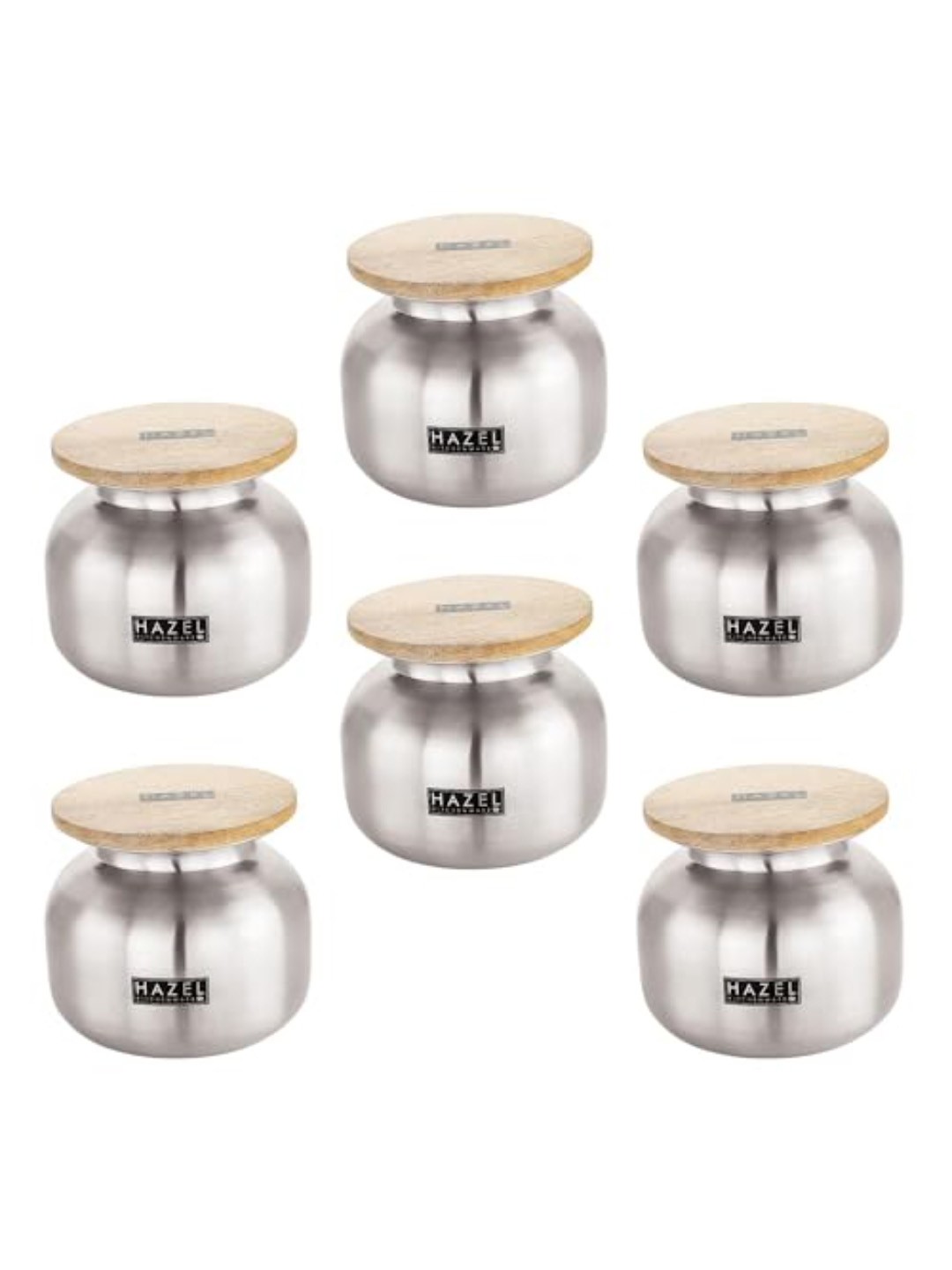 

HAZEL Silver Toned Stainless Steel Airtight Container
