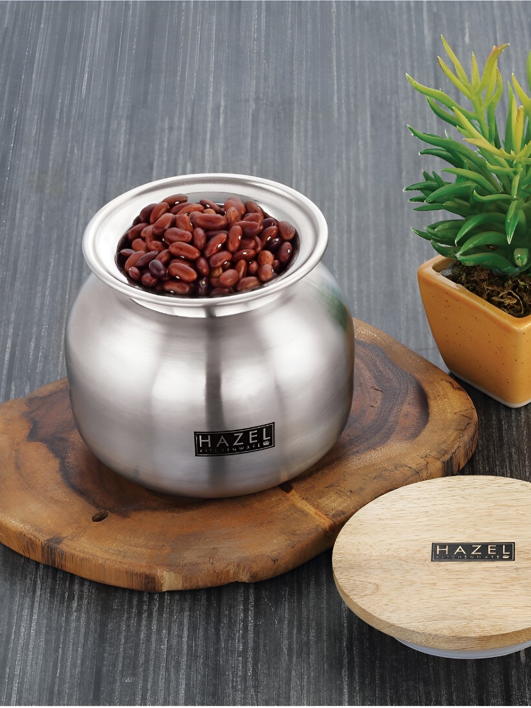 

HAZEL Silver Toned Air Tight Container With Lid