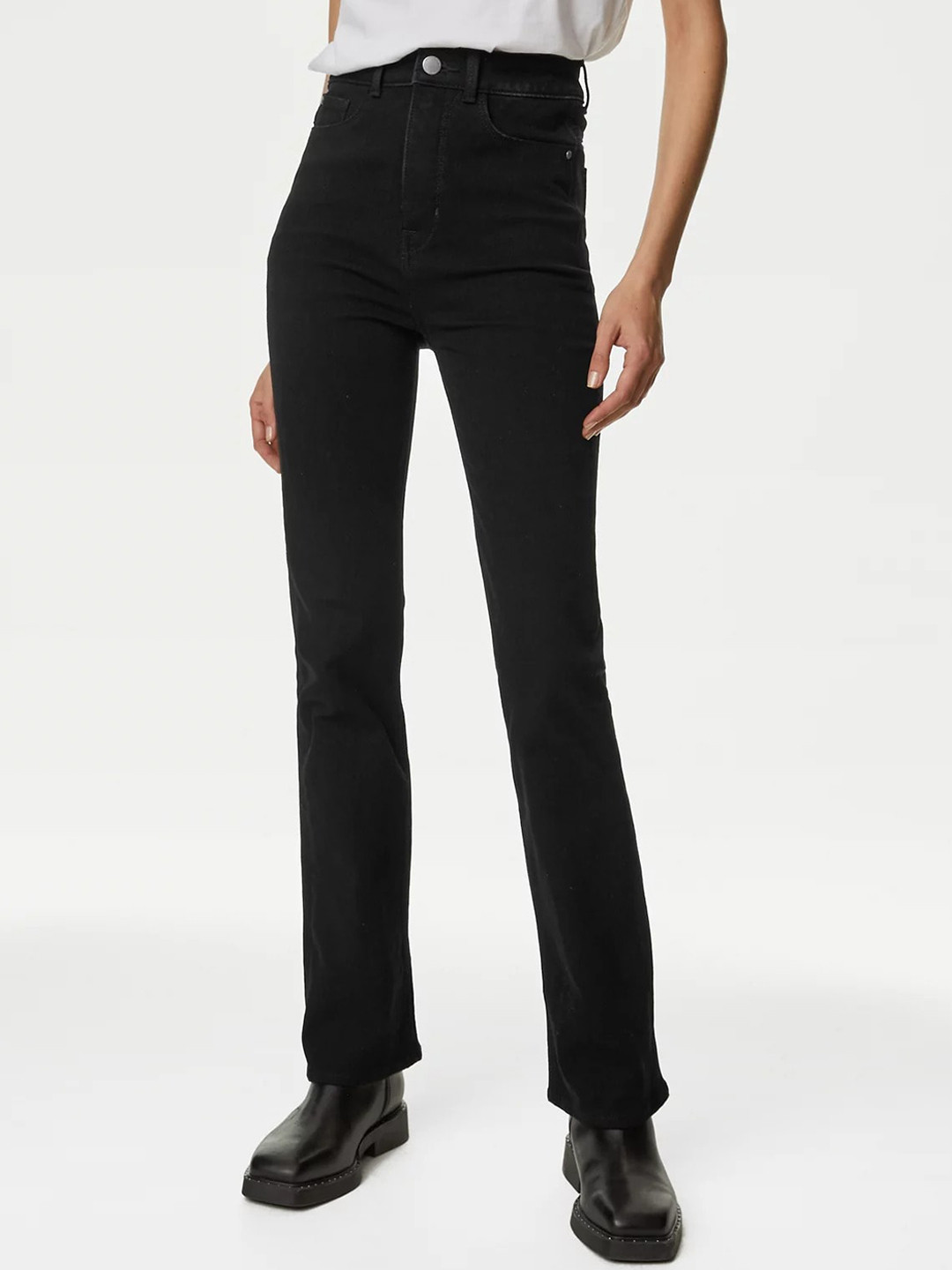 

Marks & Spencer Women Slim Fit High-Rise Clean Look Jeans, Black