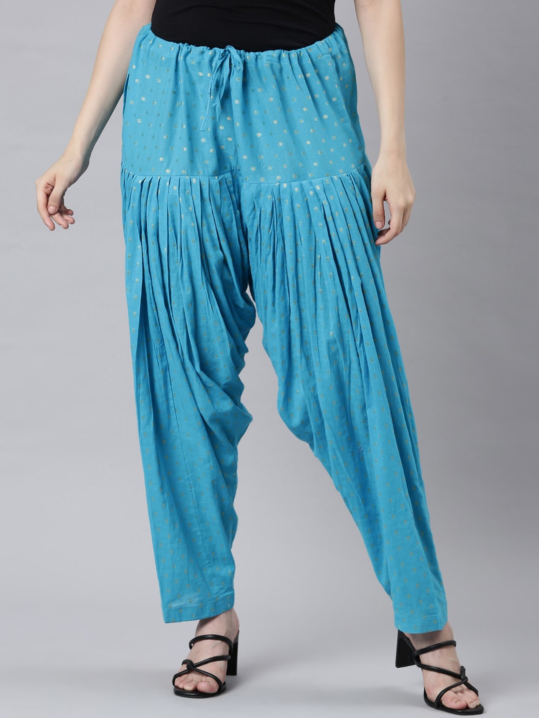 

Souchii Pure Cotton Patiala, Turquoise blue