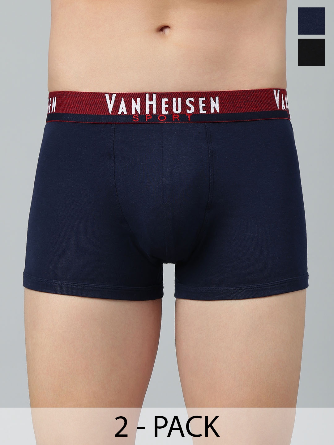 

Van Heusen Pack Of 2 Swift Dry Trunks, Navy blue