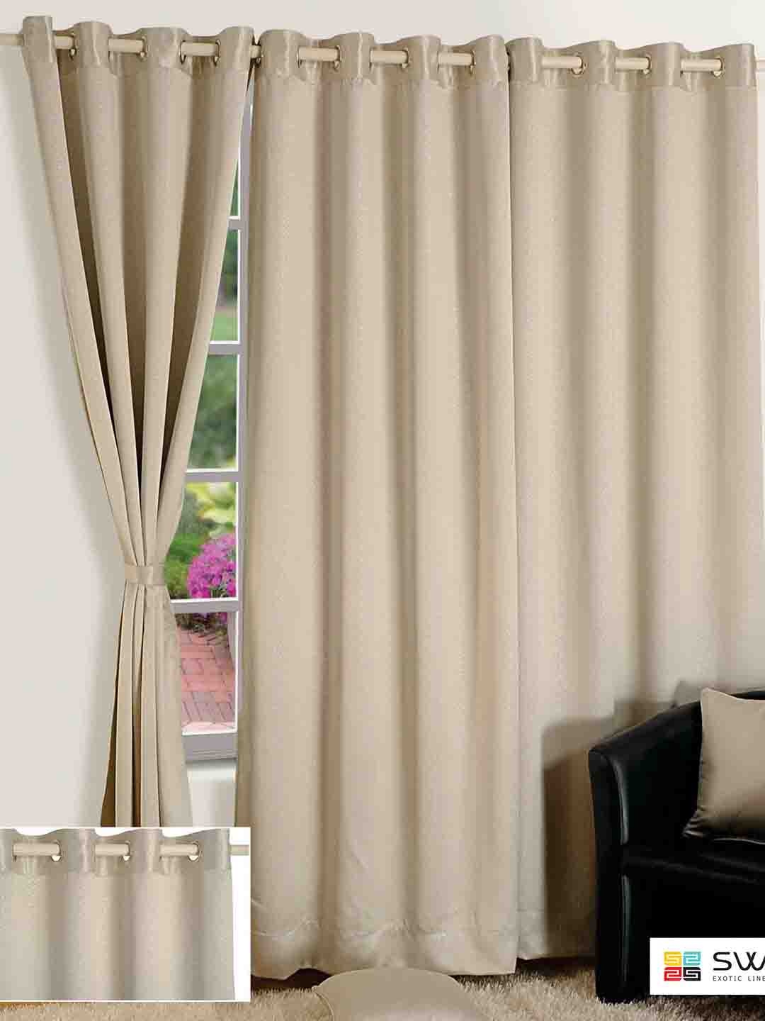 

SWAYAM Beige 2 Pieces Long Door Curtain