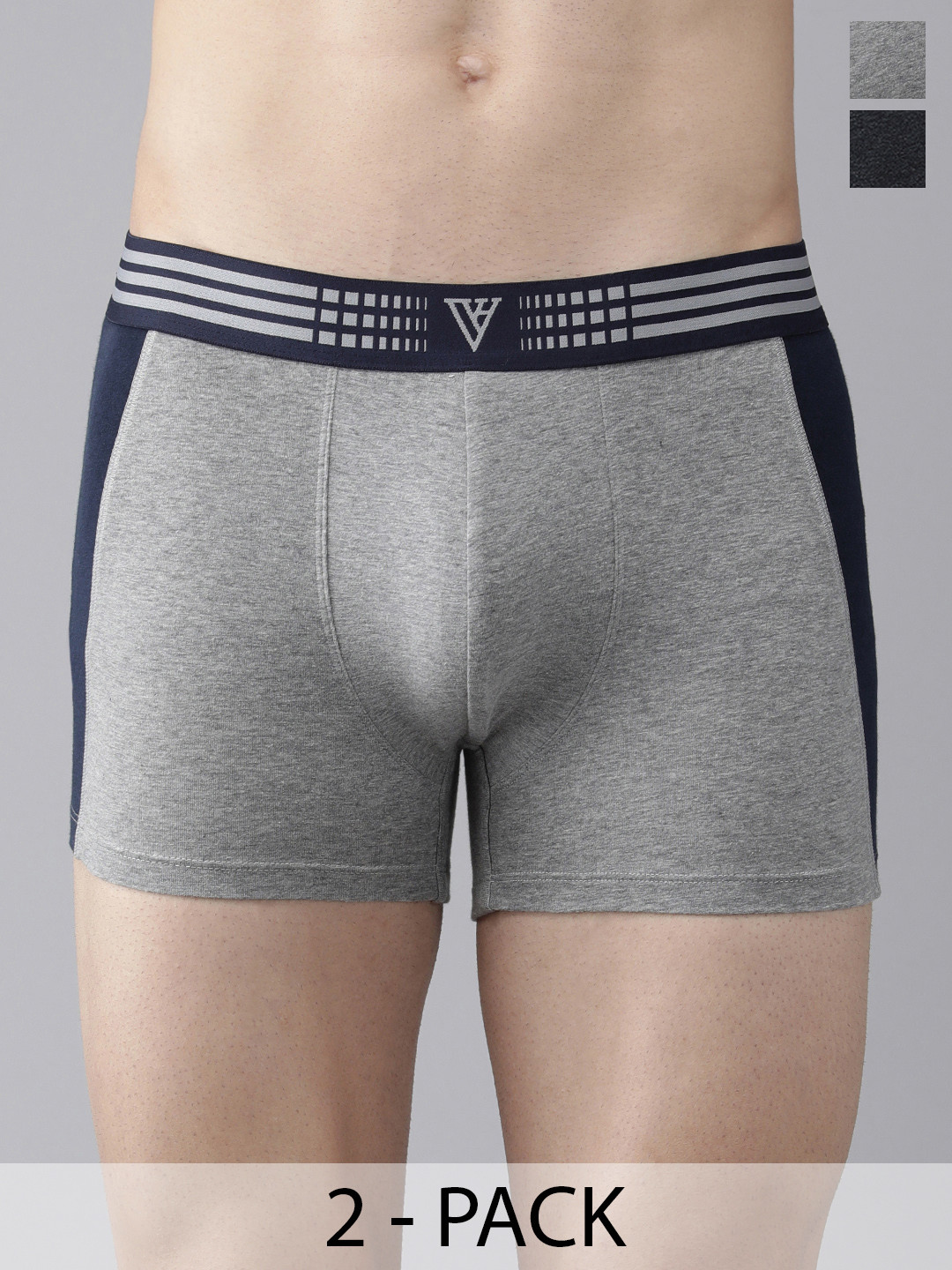 

Van Heusen Pack Of 2 Swift Dry Trunks, Grey melange