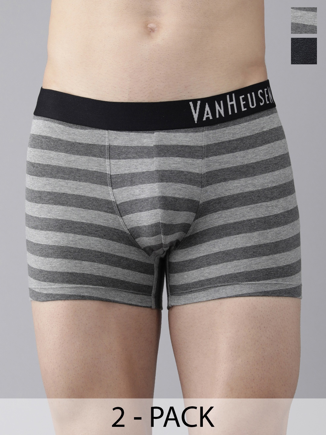 

Van Heusen Pack Of 2 Swift Dry Trunks, Grey melange