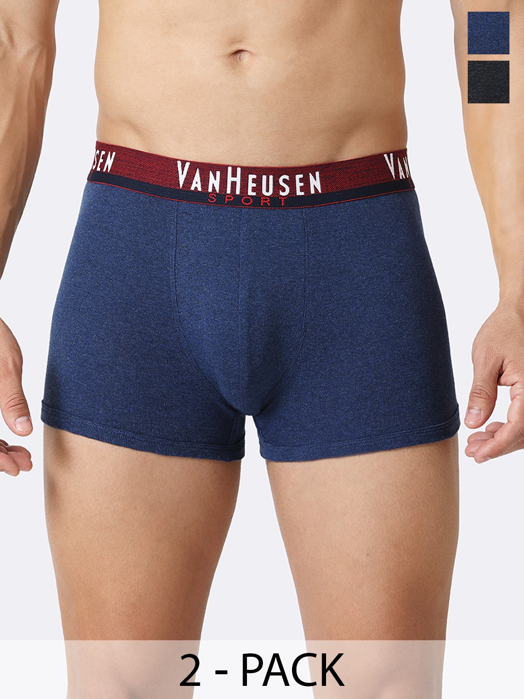 

Van Heusen Pack Of 2 Swift Dry Trunks, Navy blue
