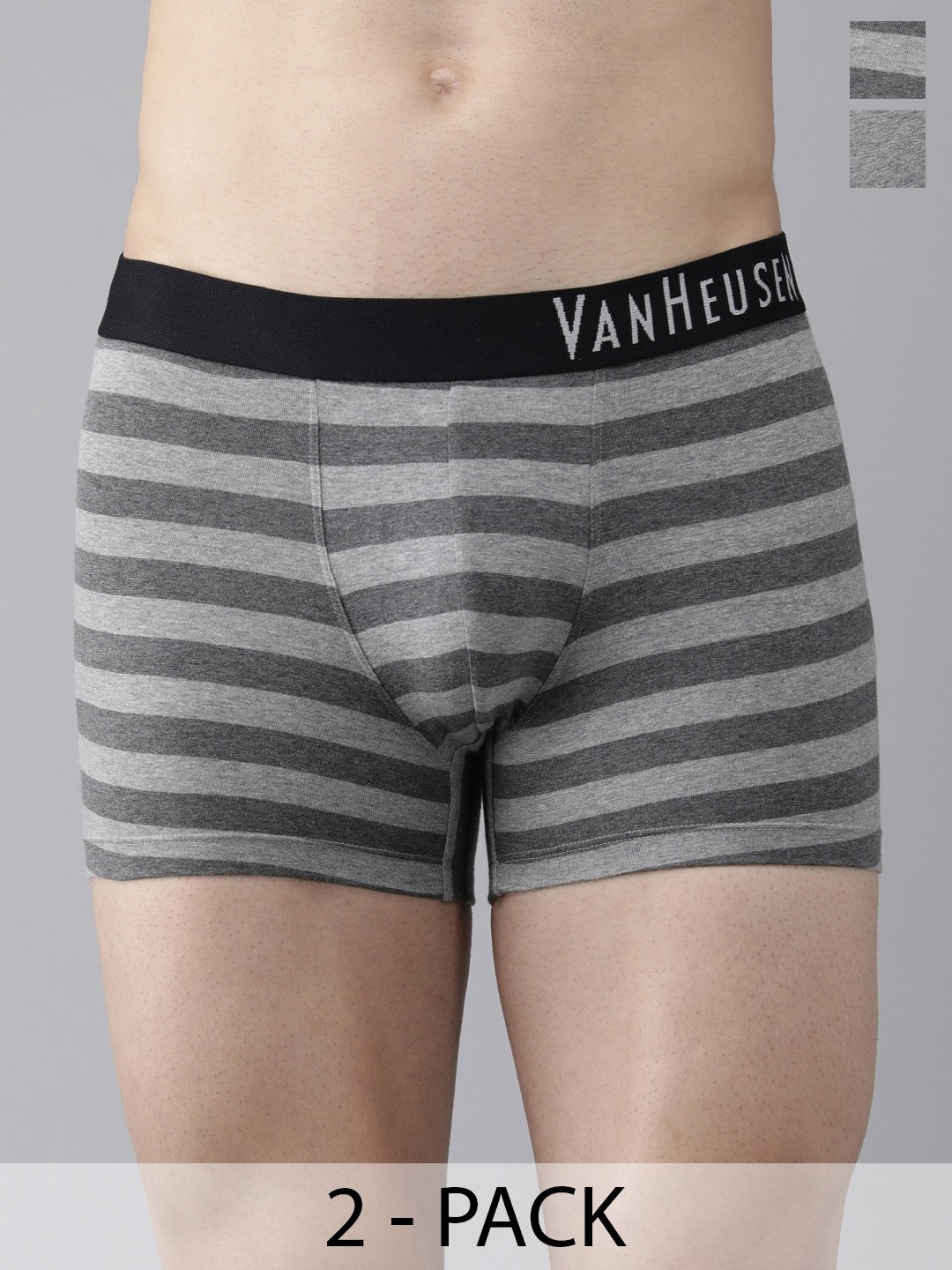 

Van Heusen Pack Of 2 Swift Dry Trunks, Grey melange