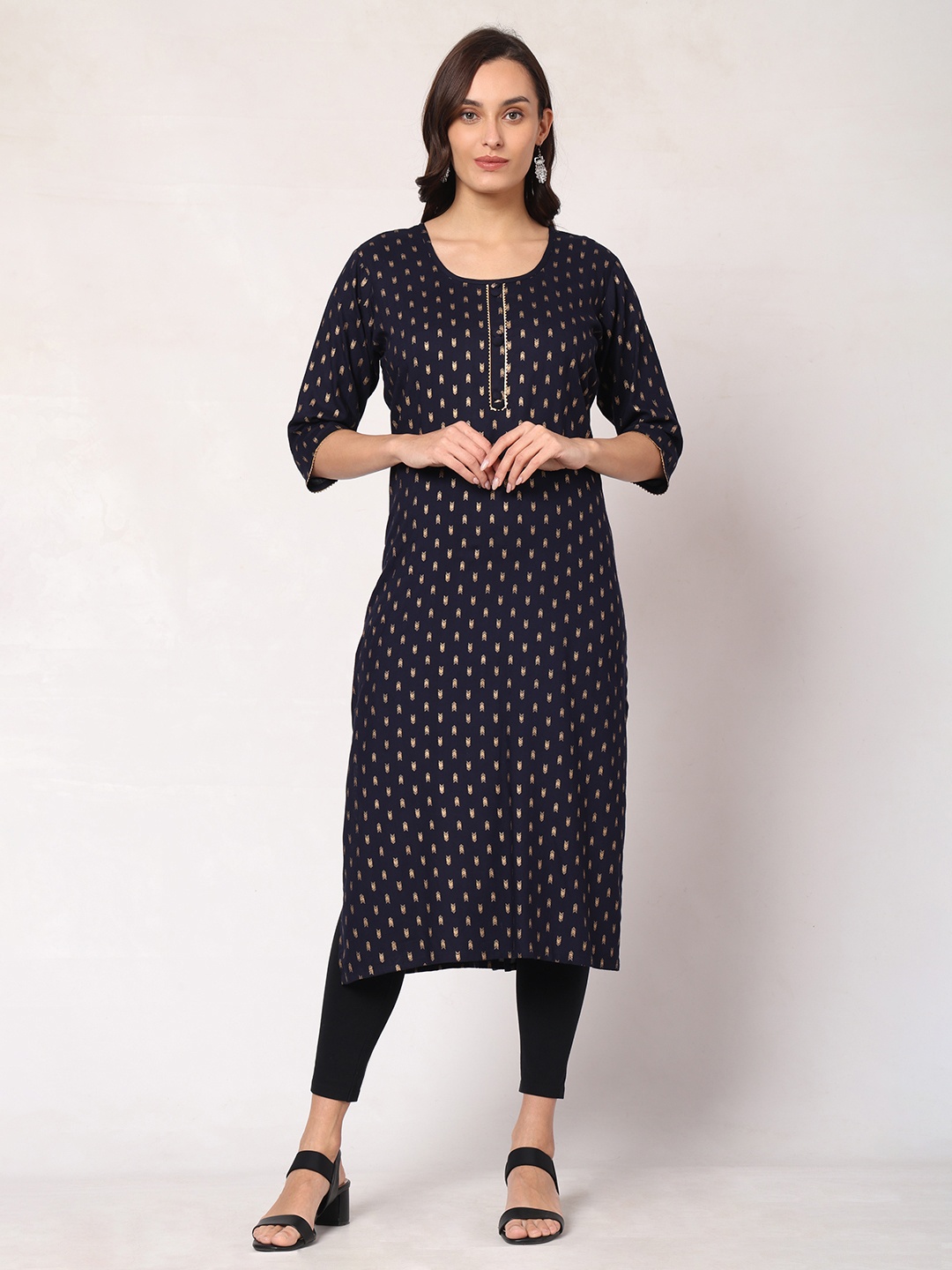 

GOCHIKKO Geometric Printed Kurta, Blue