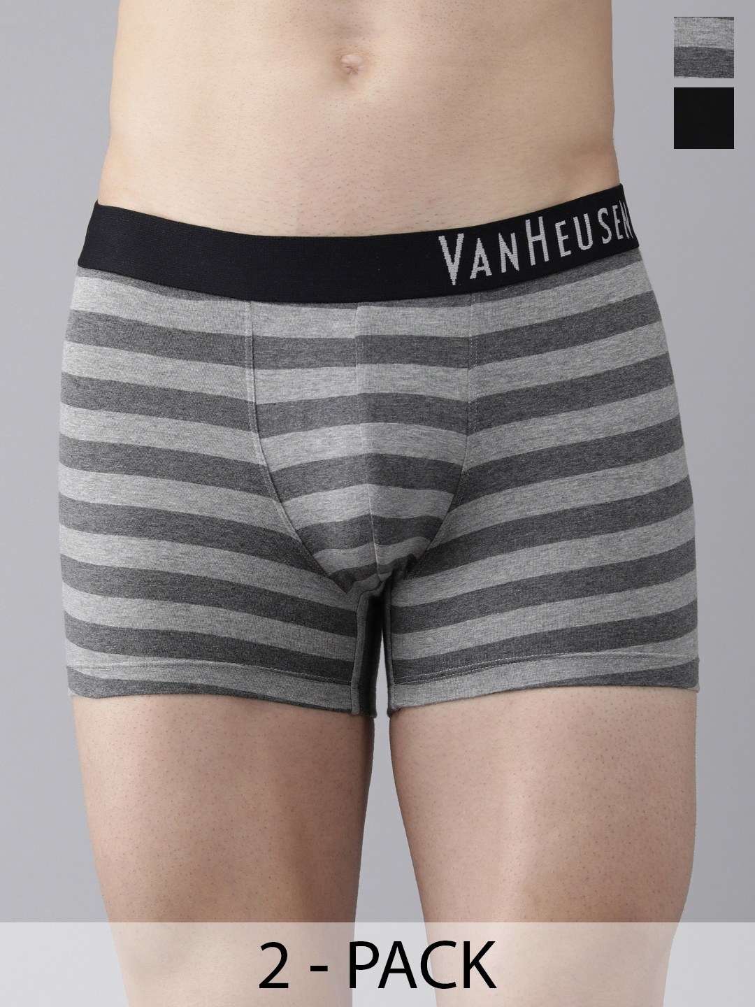 

Van Heusen Pack Of 2 Swift Dry Trunks, Grey melange