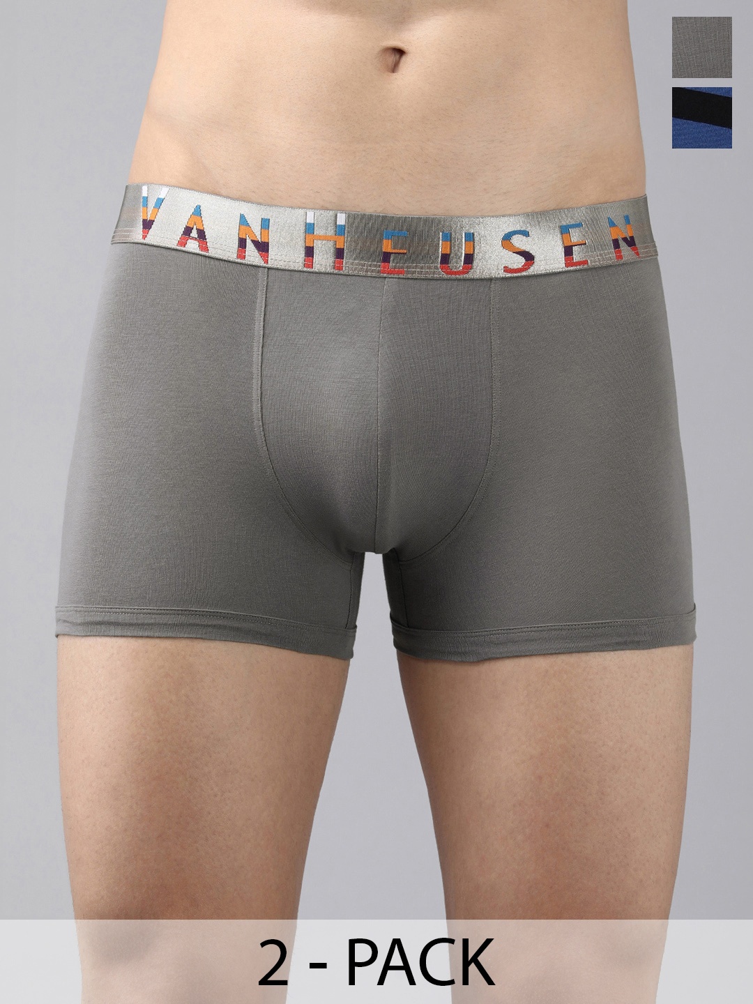 

Van Heusen Pack Of 2 Mid Rise Trunks, Grey