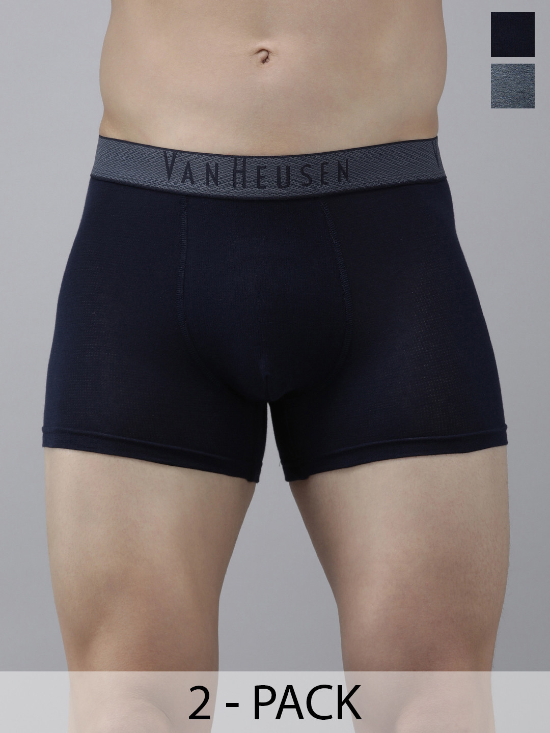 

Van Heusen Pack Of 2 Swift Dry Trunks, Navy blue