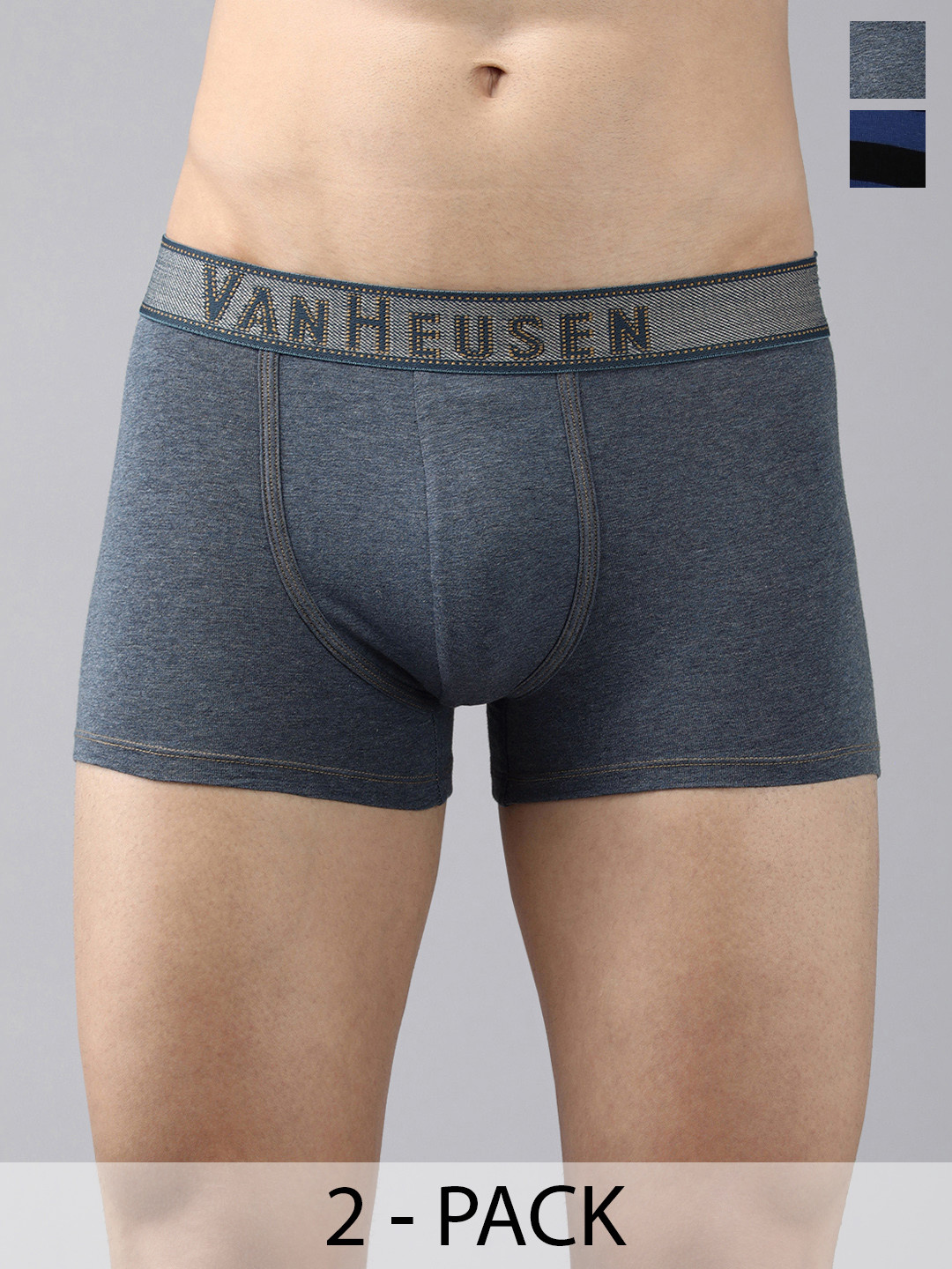 

Van Heusen Pack Of 2 Mid Rise Trunks, Blue