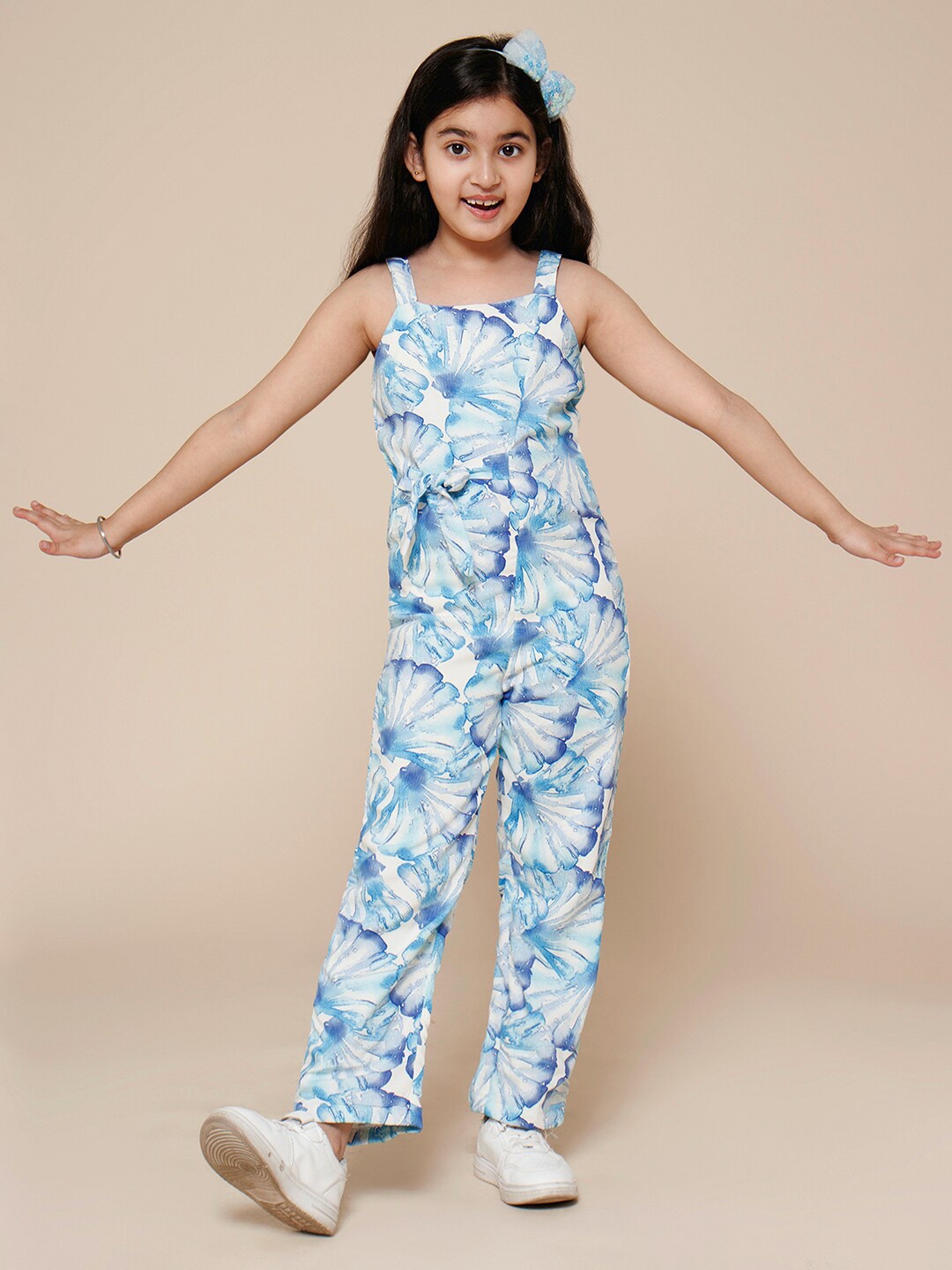 

PICCOLO Girls Printed Basic Piccolo-Shell Print Jumsuit, Blue