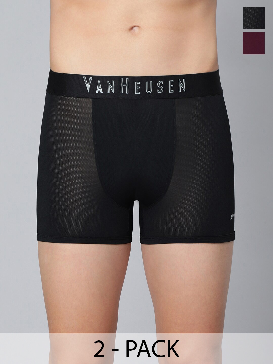 

Van Heusen Pack Of 2 Colour Fresh Trunks, Black