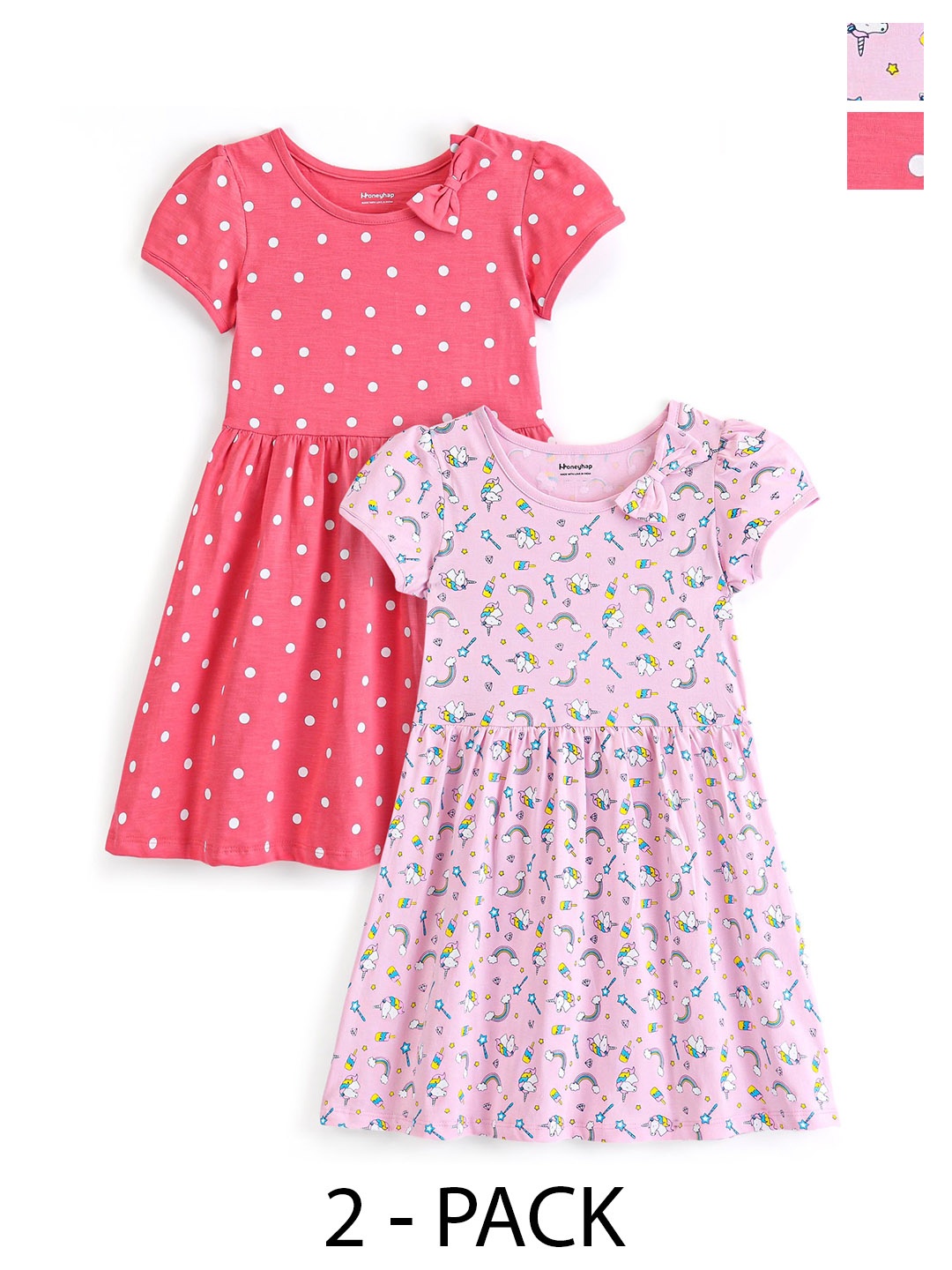 

Honeyhap Print Fit & Flare Dress, Pink