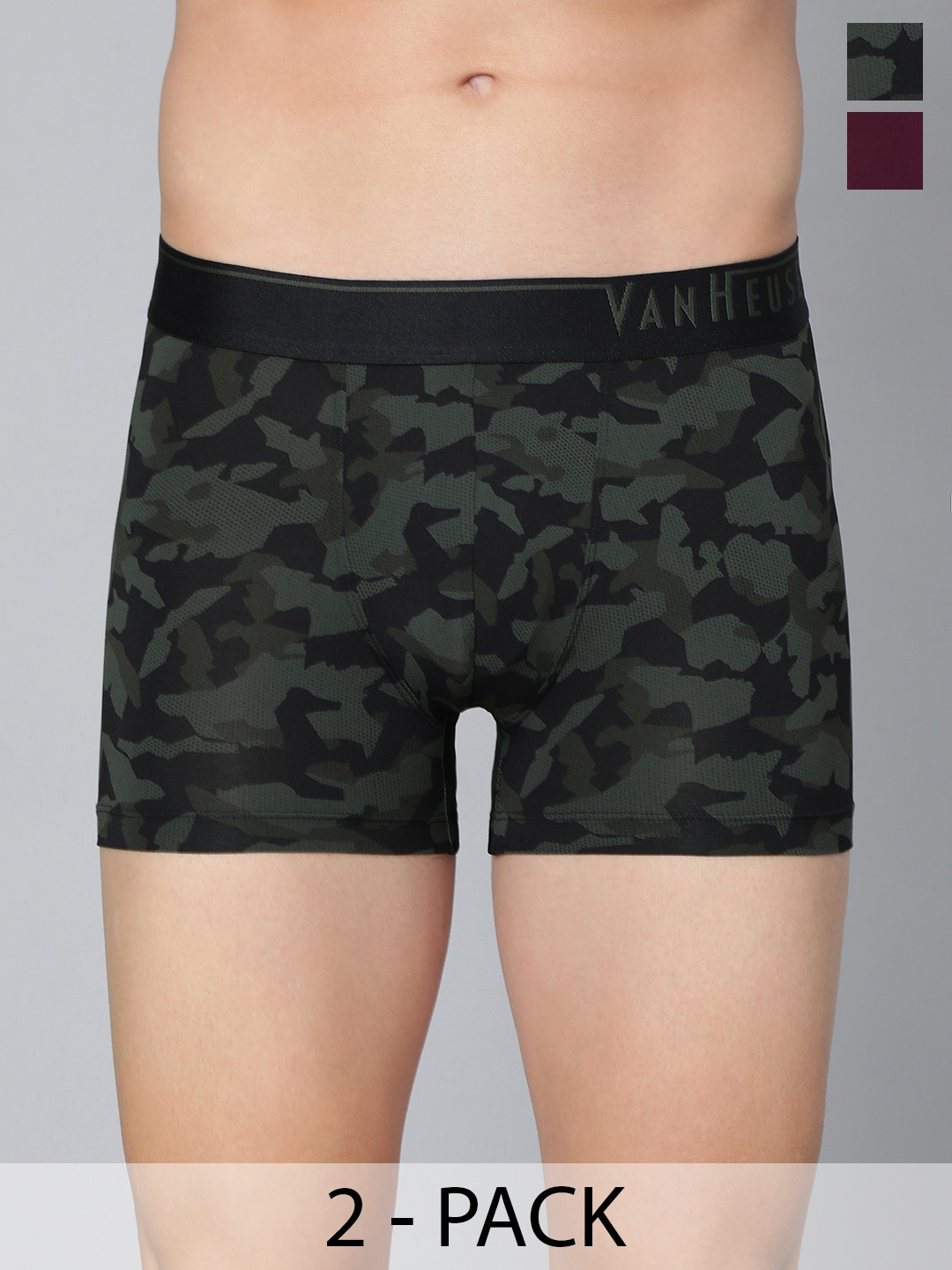 

Van Heusen Pack Of 2 Stretchable Trunks, Black