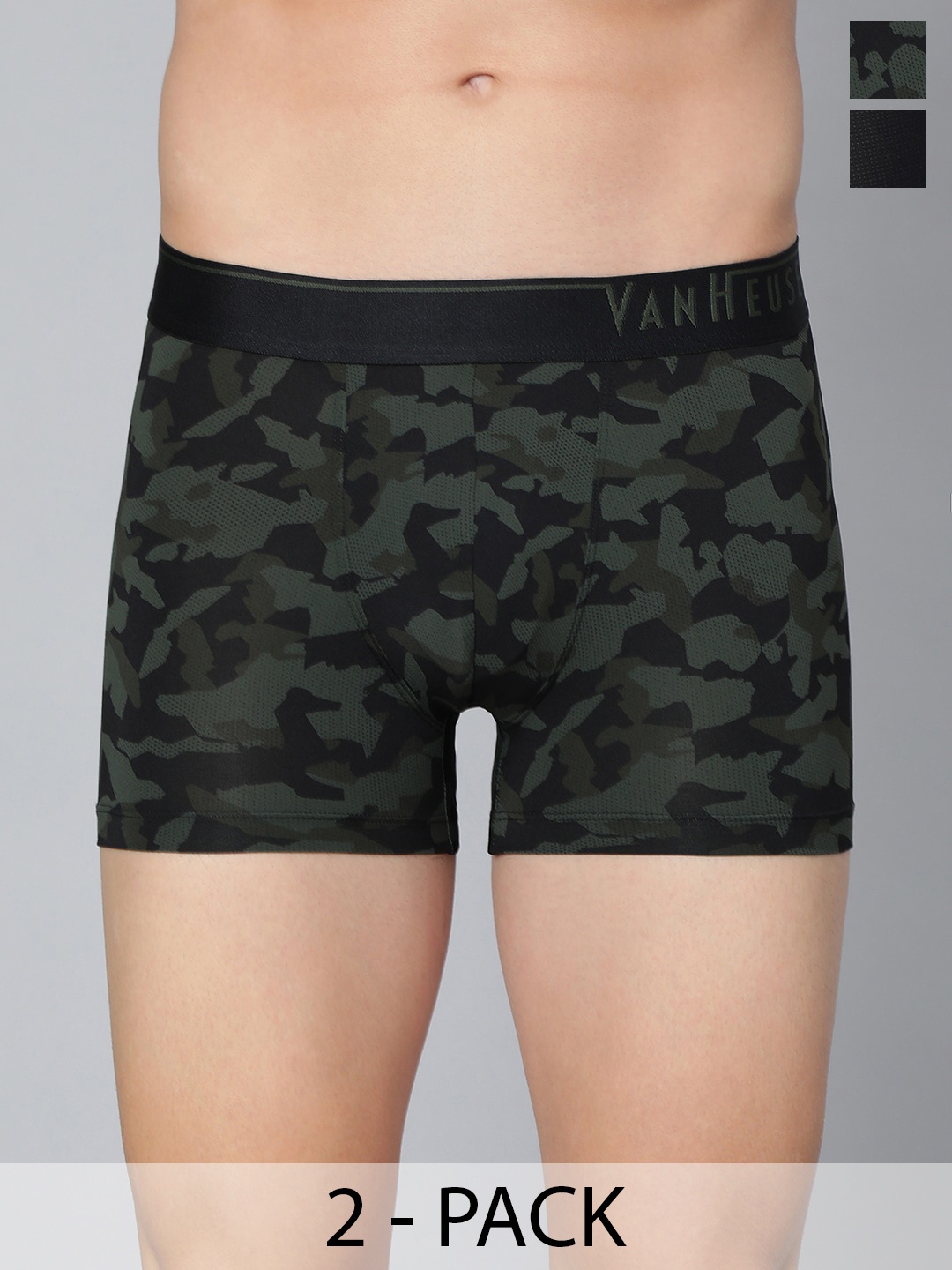 

Van Heusen Pack Of 2 Mid Rise Trunks, Black