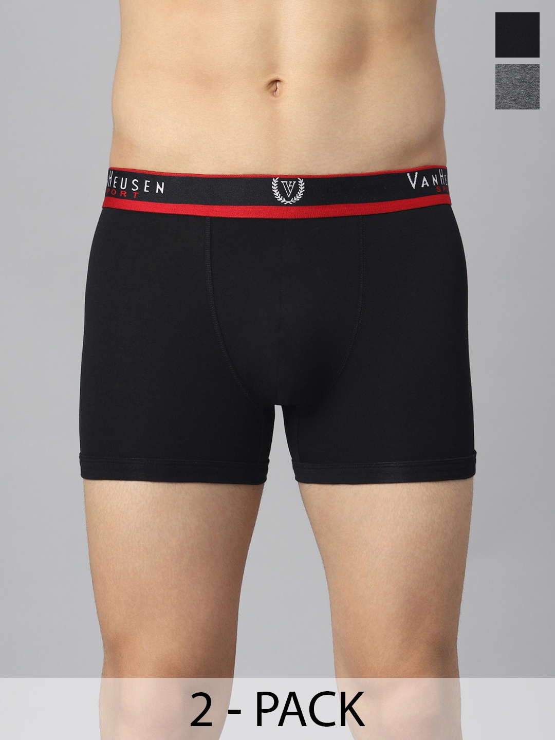 

Van Heusen Pack Of 2 Colour Fresh Trunks, Black