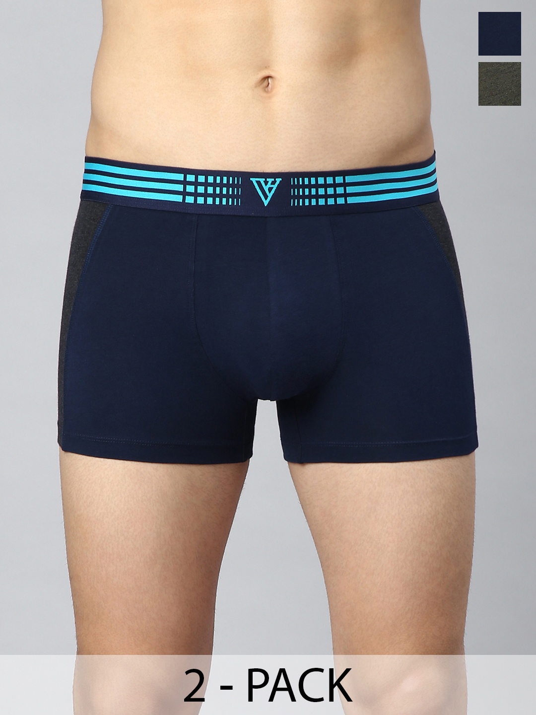

Van Heusen Pack Of 2 Antibacterial Trunks, Navy blue