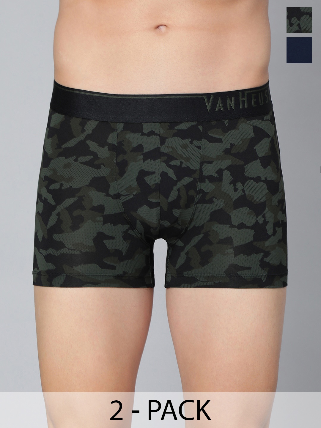 

Van Heusen Pack Of 2 Antibacterial Trunks, Black
