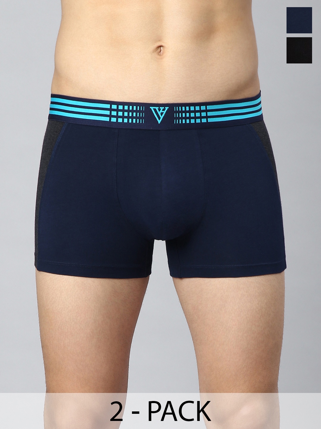 

Van Heusen Pack Of 2 Antibacterial Trunks, Navy blue