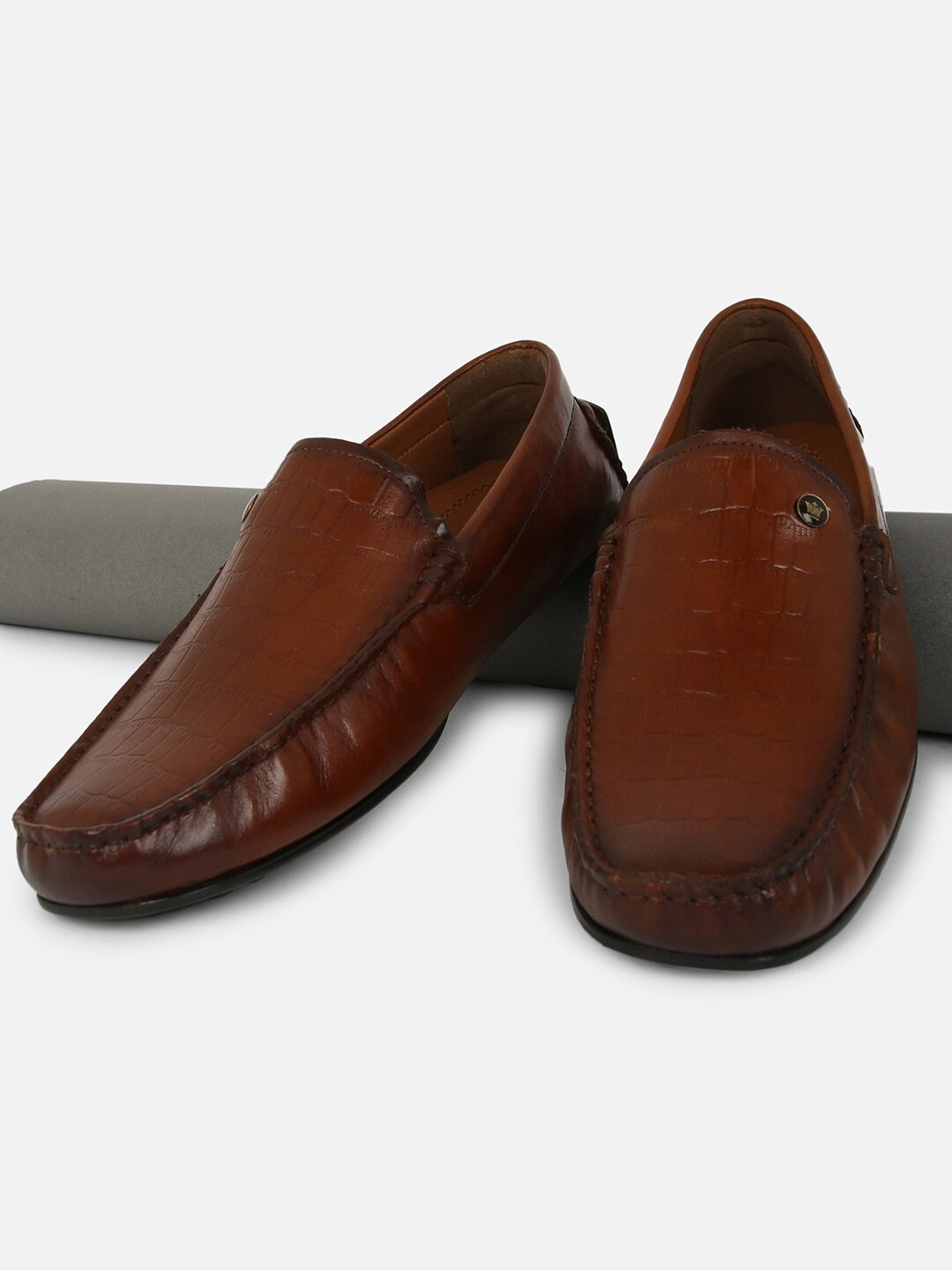 

Louis Philippe Men Leather Formal Loafers, Brown