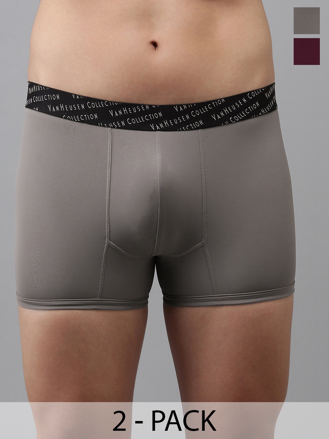

Van Heusen Pack Of 2 Colour Fresh Trunks, Charcoal