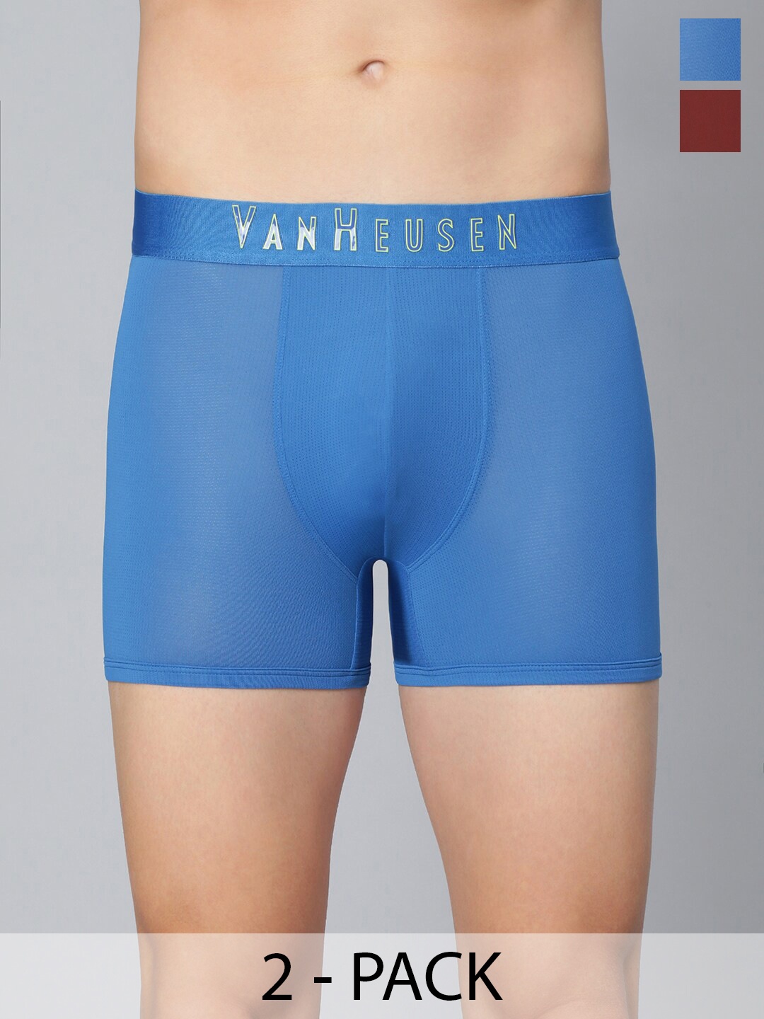 

Van Heusen Pack Of 2 Mid Rise Trunks, Blue