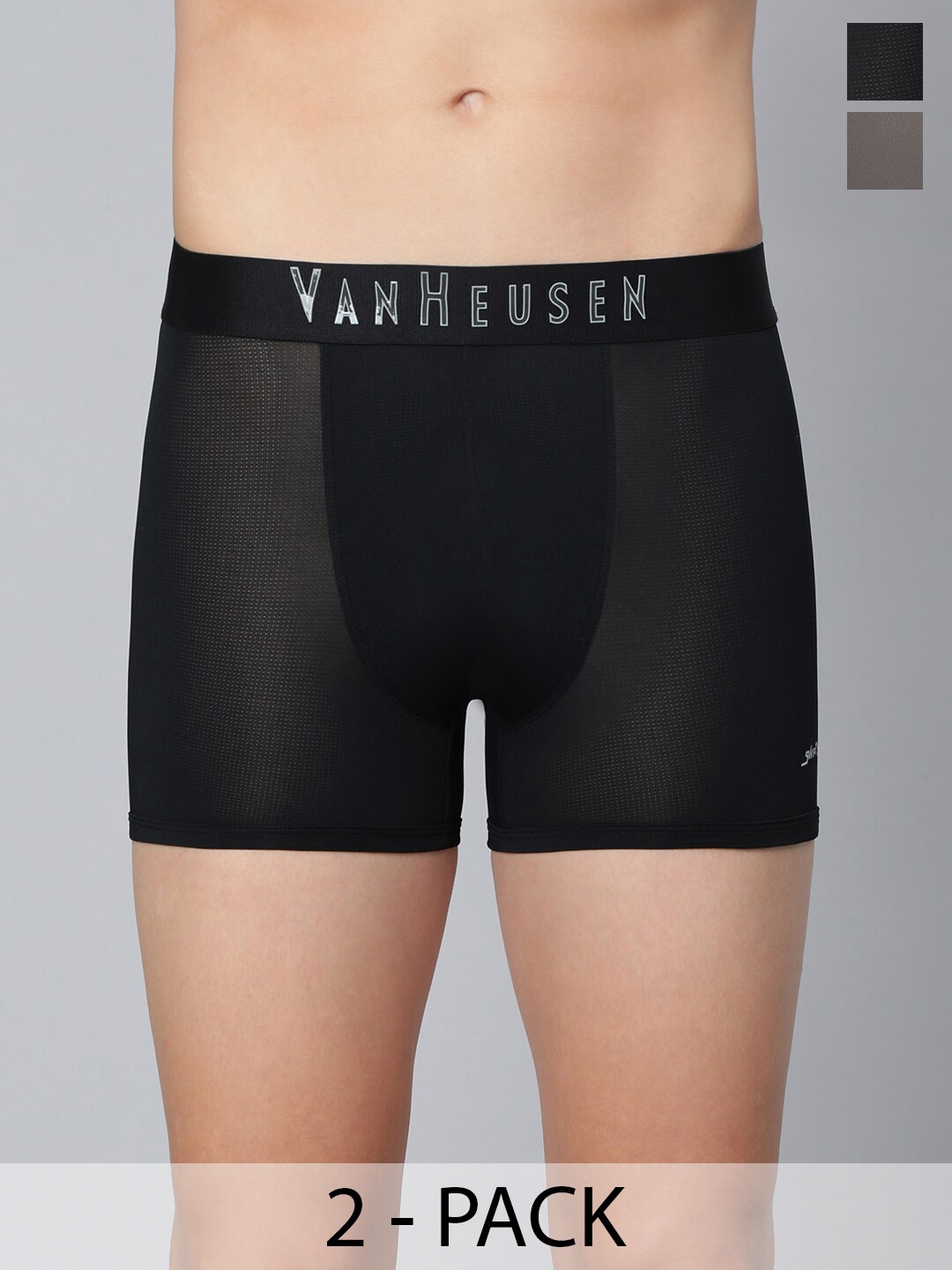 

Van Heusen Pack Of 2 Mid Rise Trunks, Black
